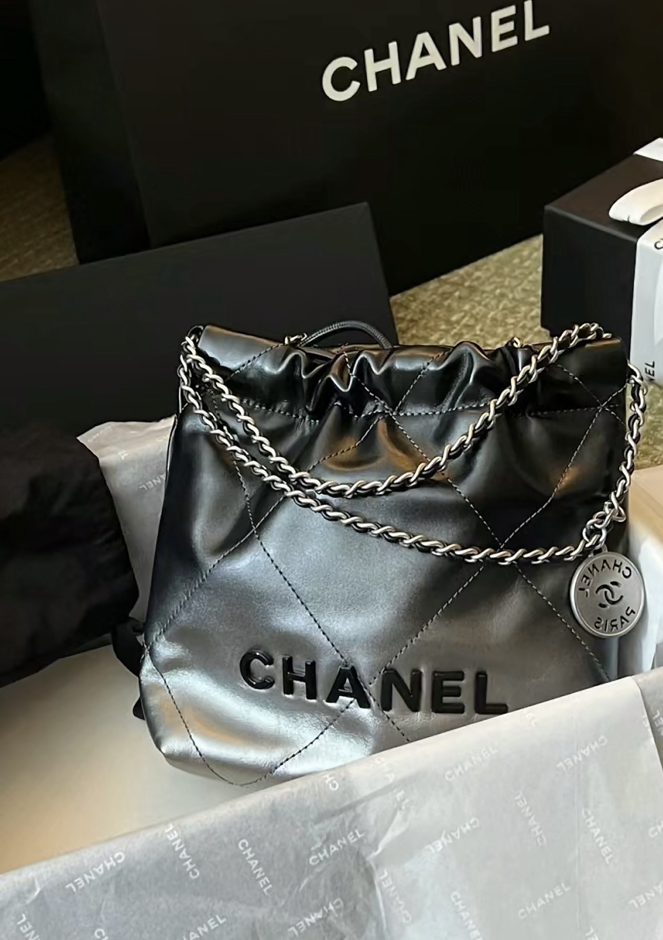 Копии сумок из натуральной кожи-chanel22hkd [Росси