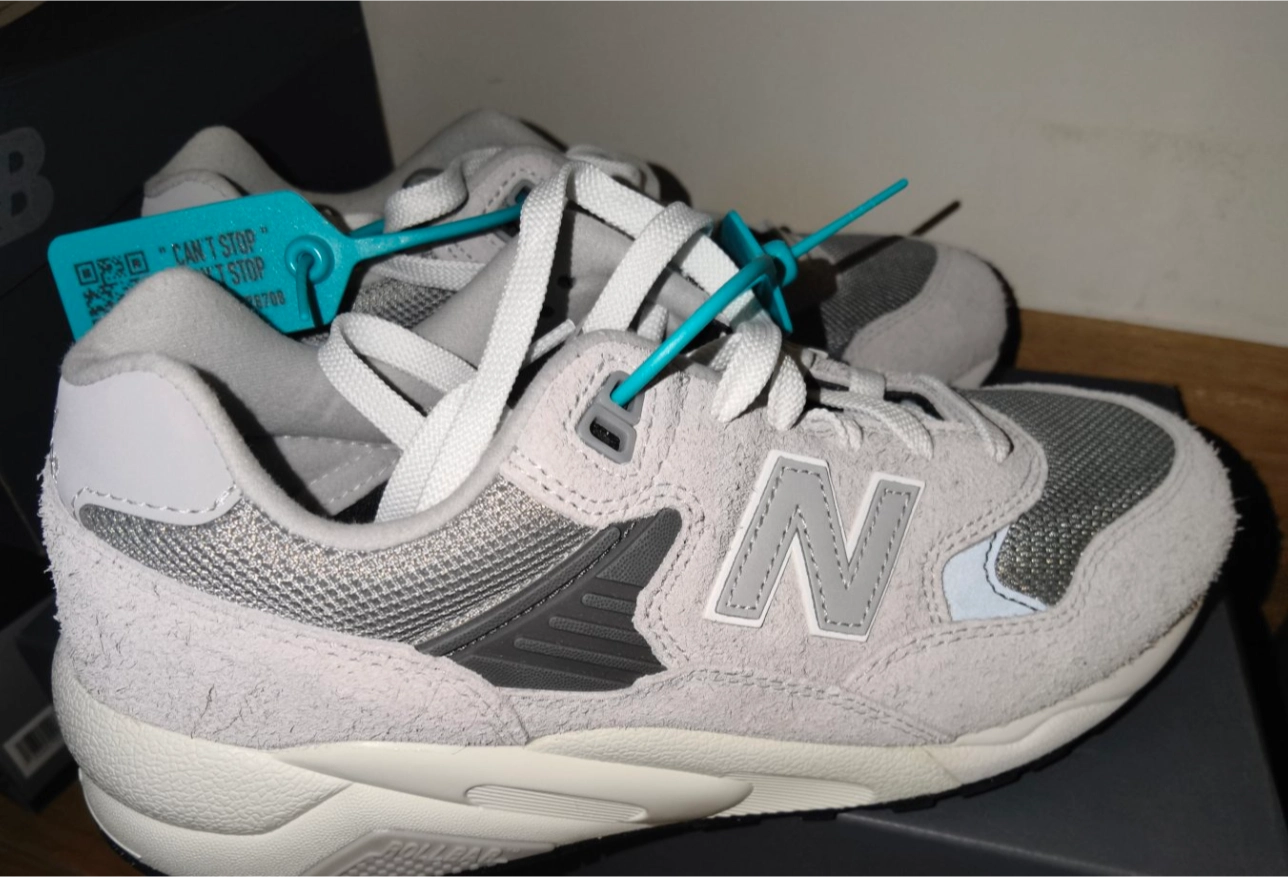 custom review-New Balance NB 580 Устойчивые к истиранию Низкие Кроссовки для Бега Унисекс Серый Белый