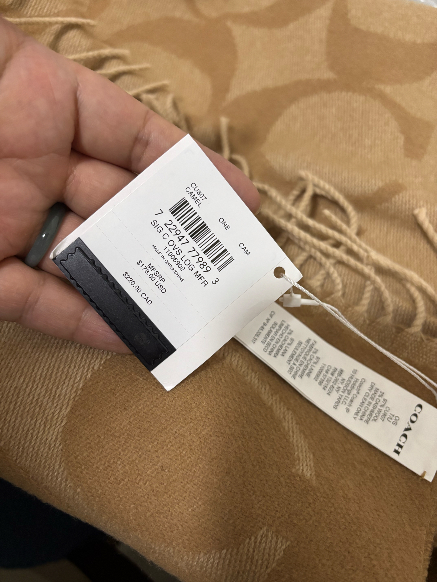 custom review-COACH Кашемир Вязаные Шарфы Унисекс CAMEL