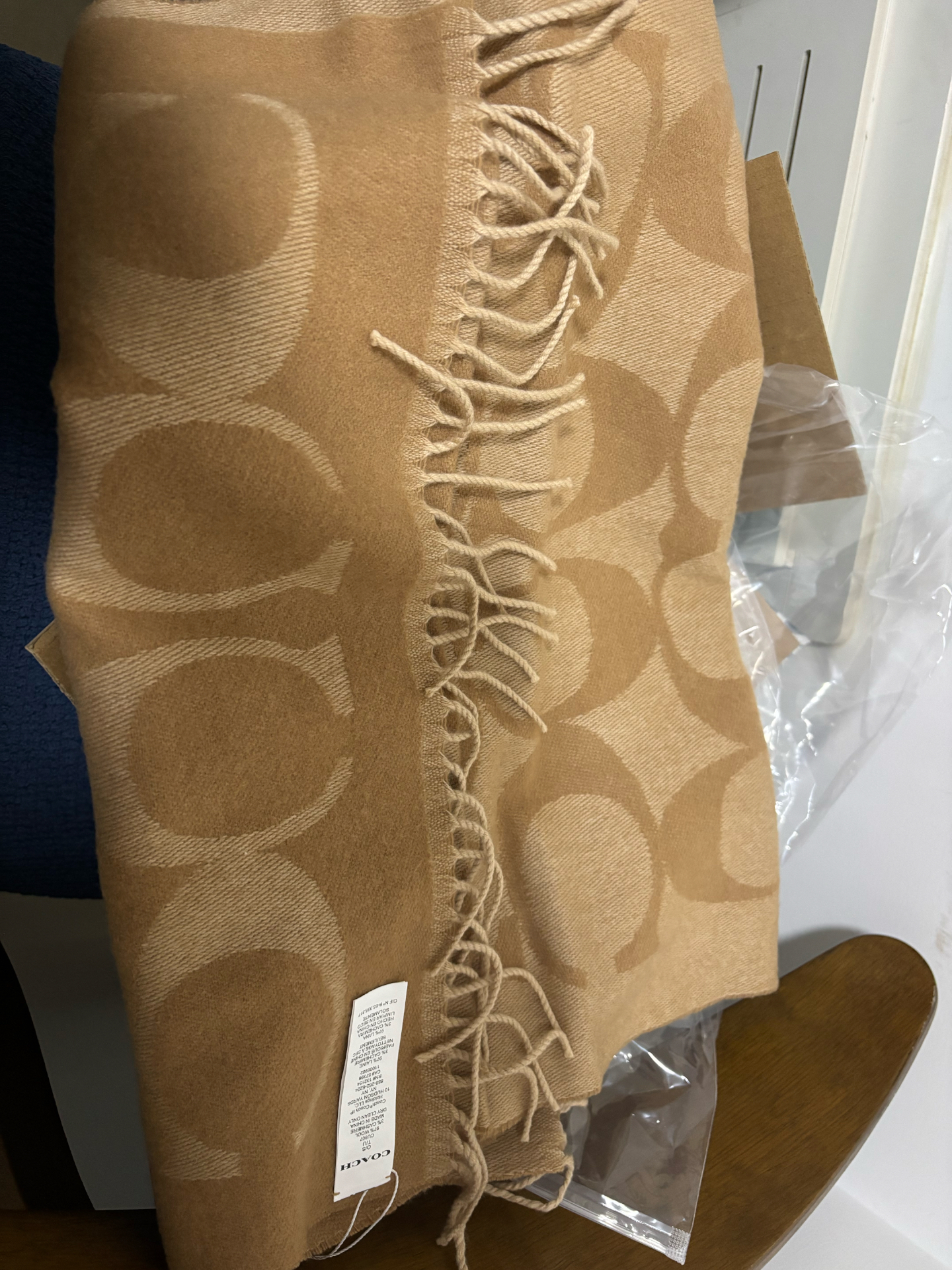 custom review-COACH Кашемир Вязаные Шарфы Унисекс CAMEL