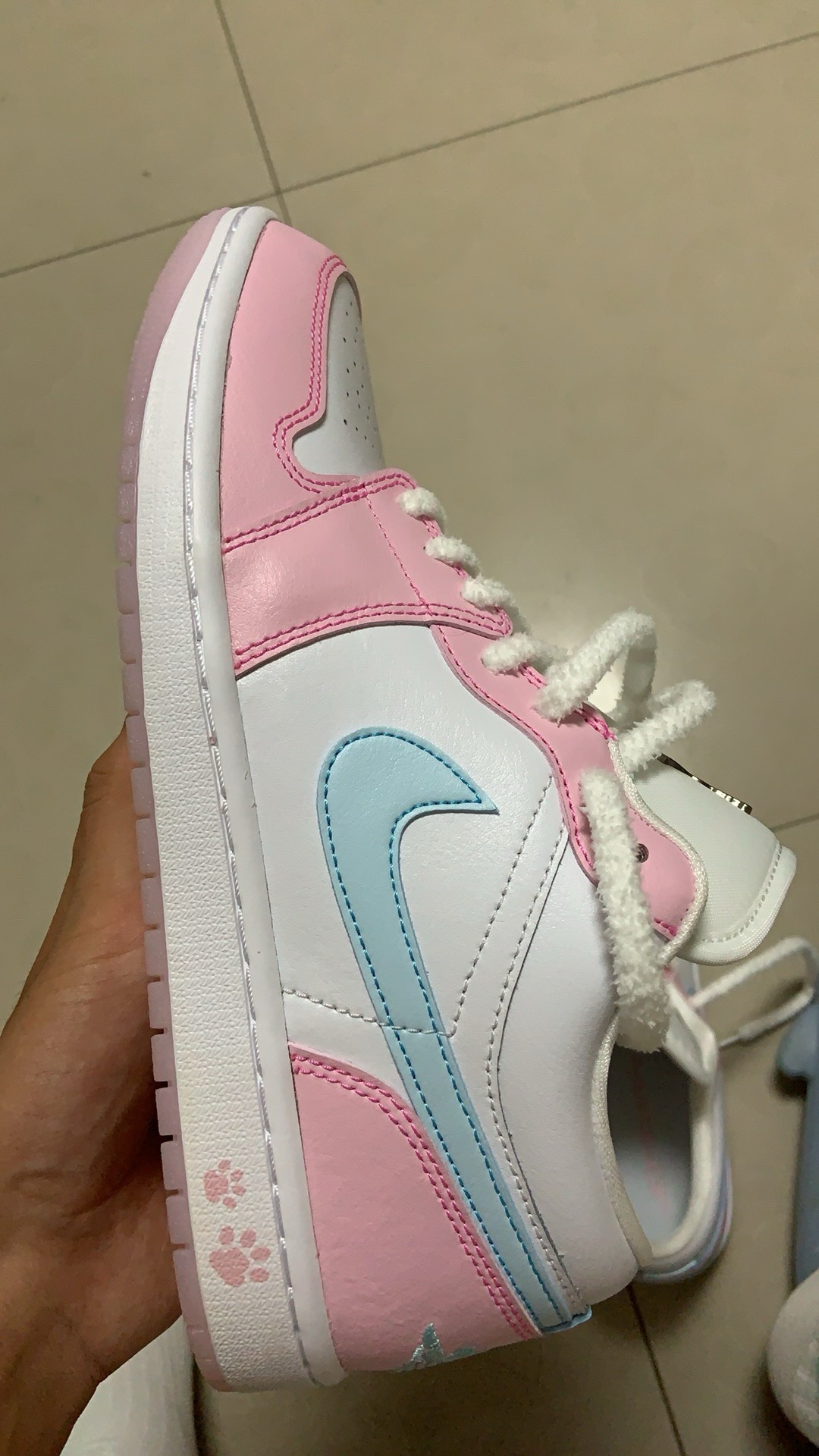 custom review-JORDAN 1 Low Se Paw Print Pink Foam Women's