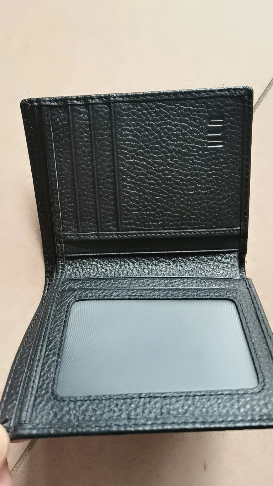 custom review-HLA Коровья кожа Складной Универсальный Кошелек Унисекс Черный