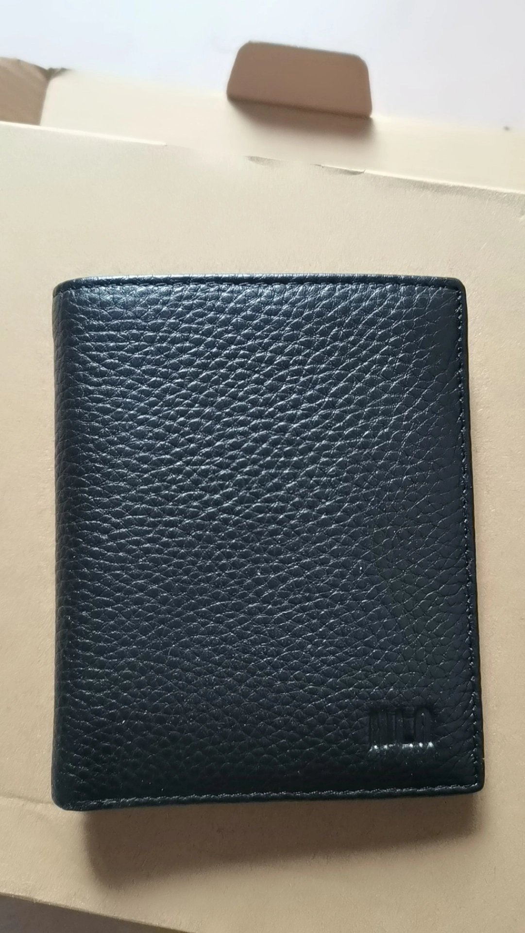 custom review-HLA Коровья кожа Складной Универсальный Кошелек Унисекс Черный