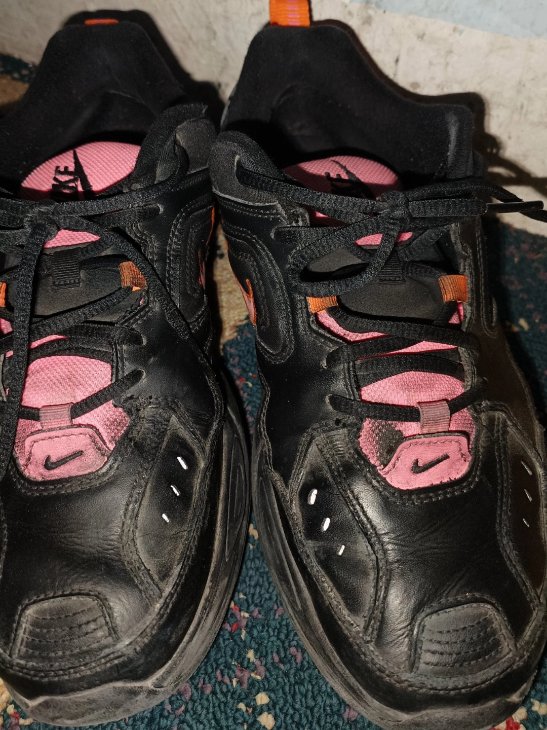 custom review-Nike M2K Tekno Non Slip Легкий Низкий Топ Толстая Подошва Кроссовки Унисекс Черный Розовый