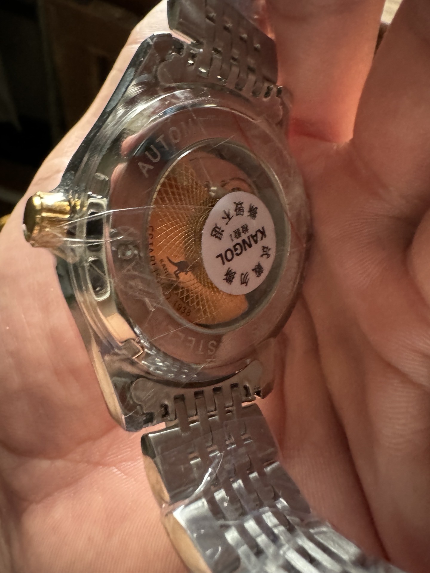 custom review-KANGOL PRESTIGE Collection Trendy Era Автоматический Механический Механизм Часы из Натуральной Кожи Ремешок Часы Мужские