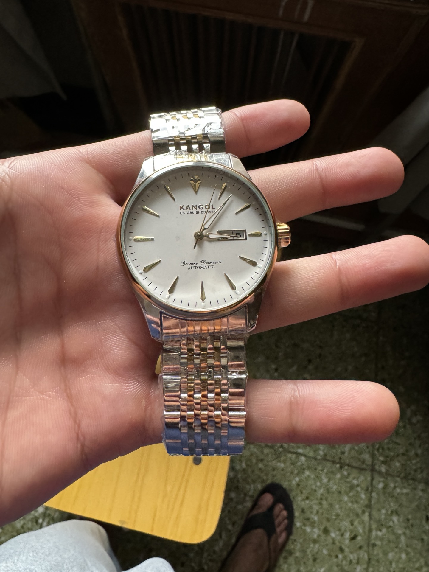 custom review-KANGOL PRESTIGE Collection Trendy Era Автоматический Механический Механизм Часы из Натуральной Кожи Ремешок Часы Мужские