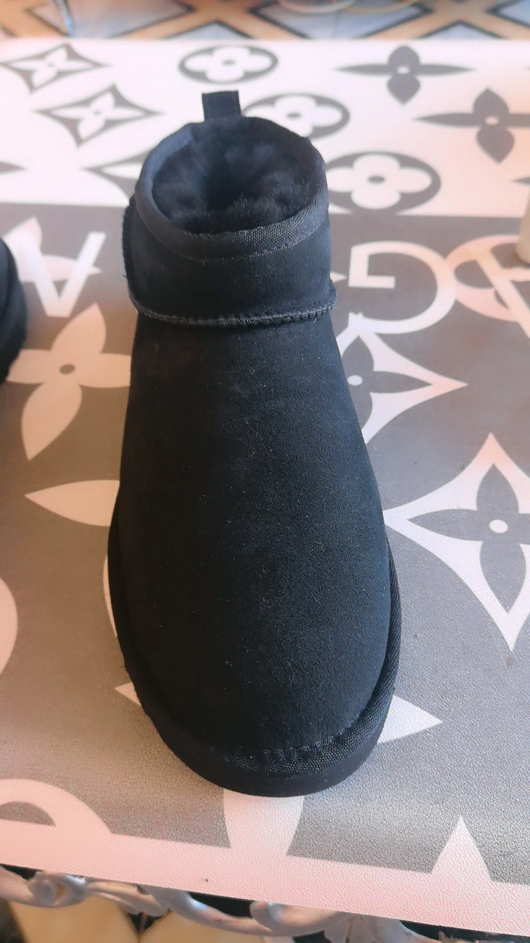 custom review-UGG CLASSIC ULTRA MINI Зимние ботинки для мужчин черные длина до щиколотки
