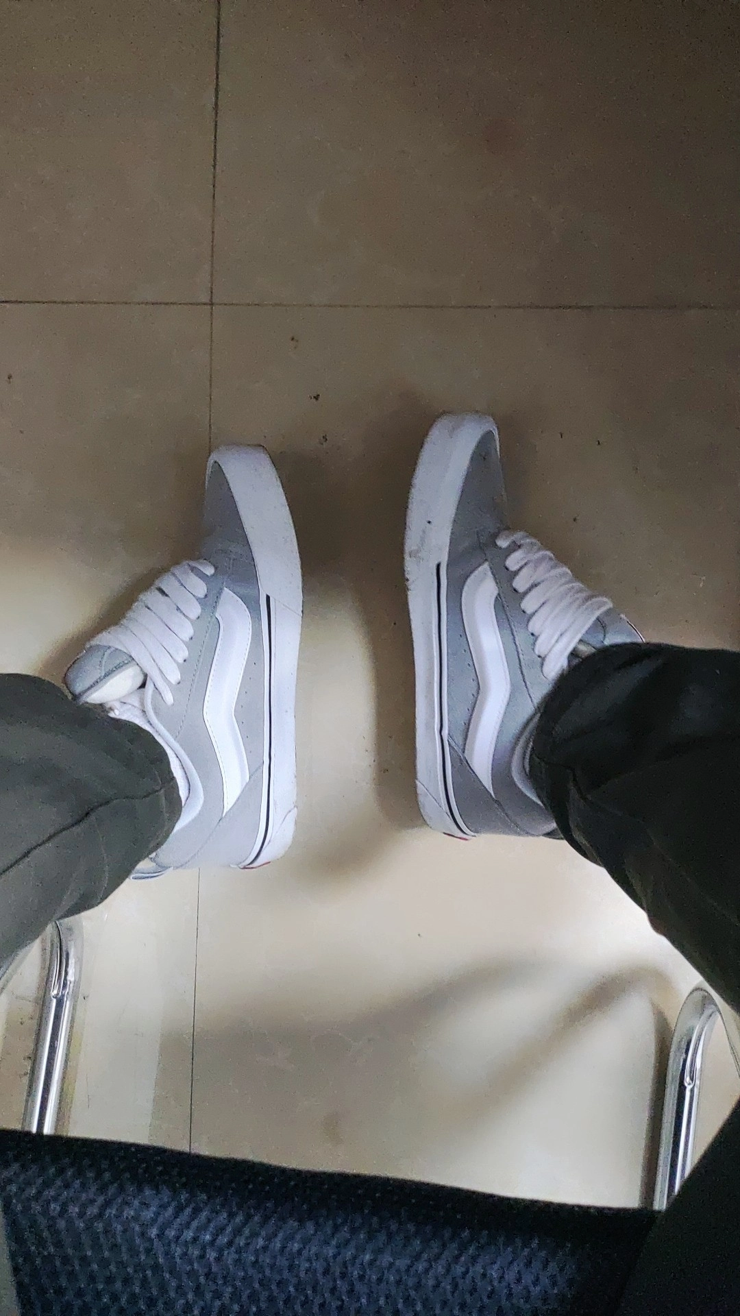 custom review-Vans Knu Skool Амортизация Низкие Кроссовки для скейтбординга Унисекс Серые