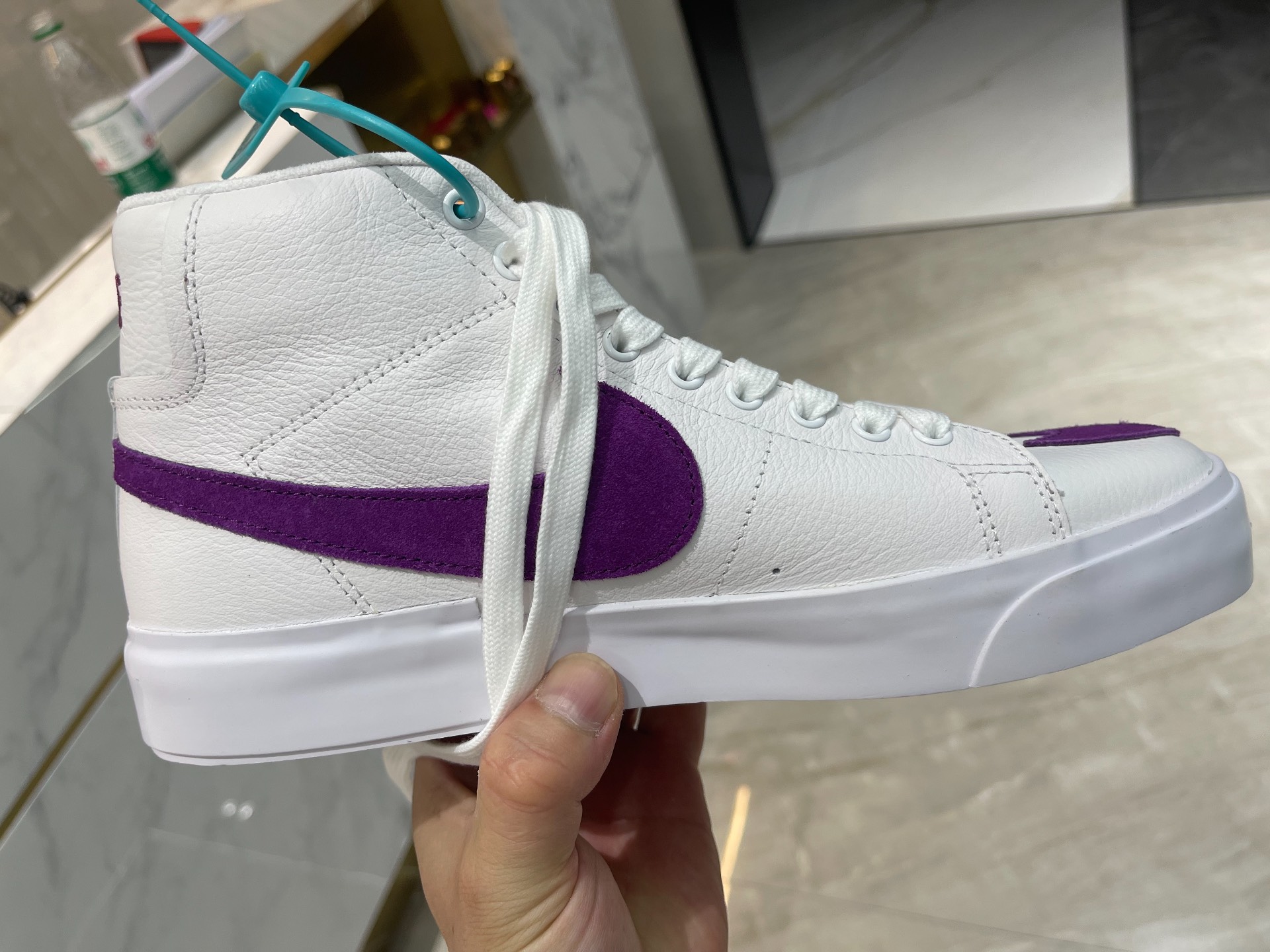 custom review-Nike SB Zoom Blazer MID Edge L MID Топ Скейтборд Кроссовки Унисекс Белый Фиолетовый