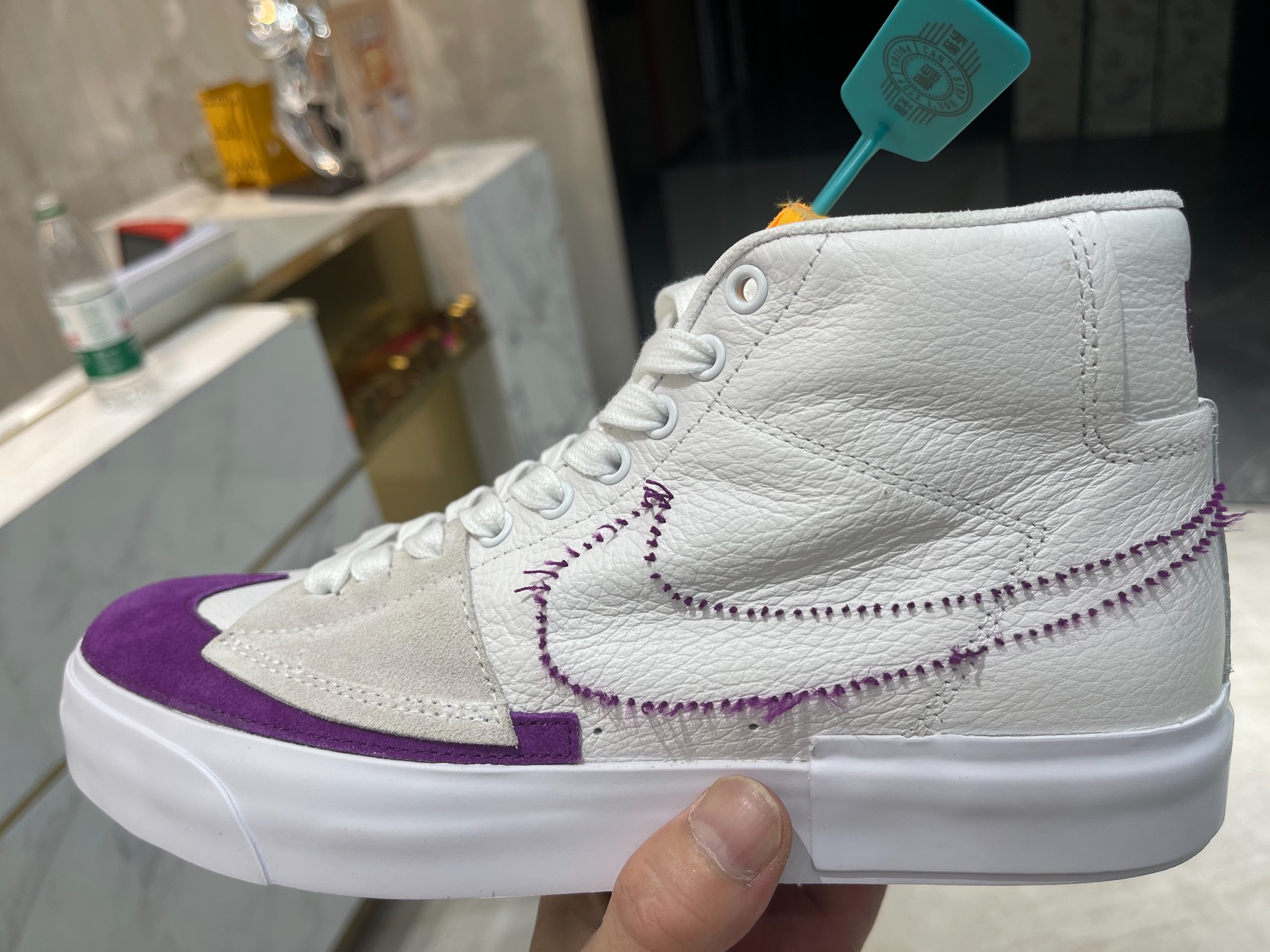 custom review-Nike SB Zoom Blazer MID Edge L MID Топ Скейтборд Кроссовки Унисекс Белый Фиолетовый