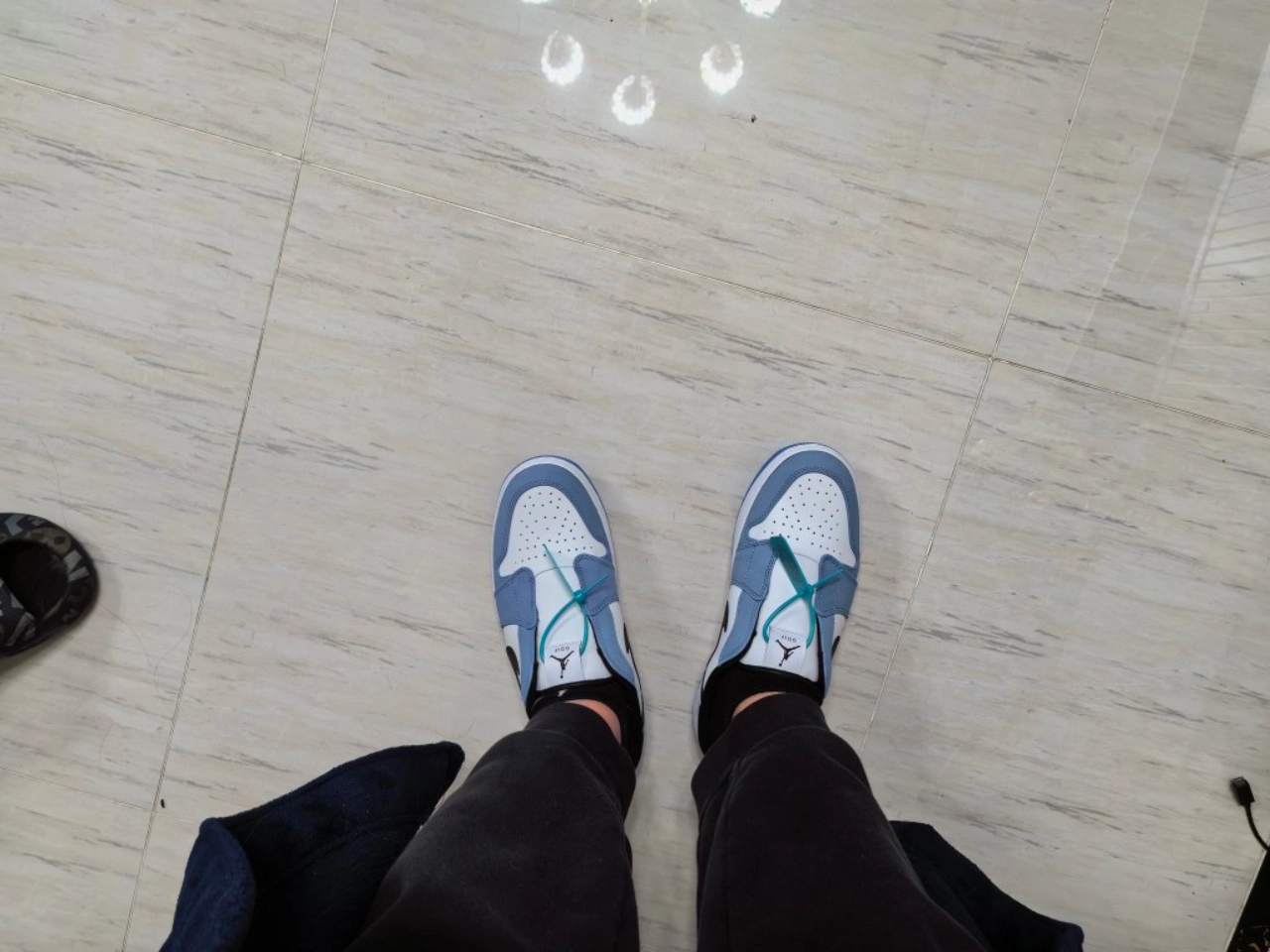 custom review-Jordan Air Jordan 1 Mule Low Топ Скейтборд Кроссовки Унисекс Синий Белый Черный