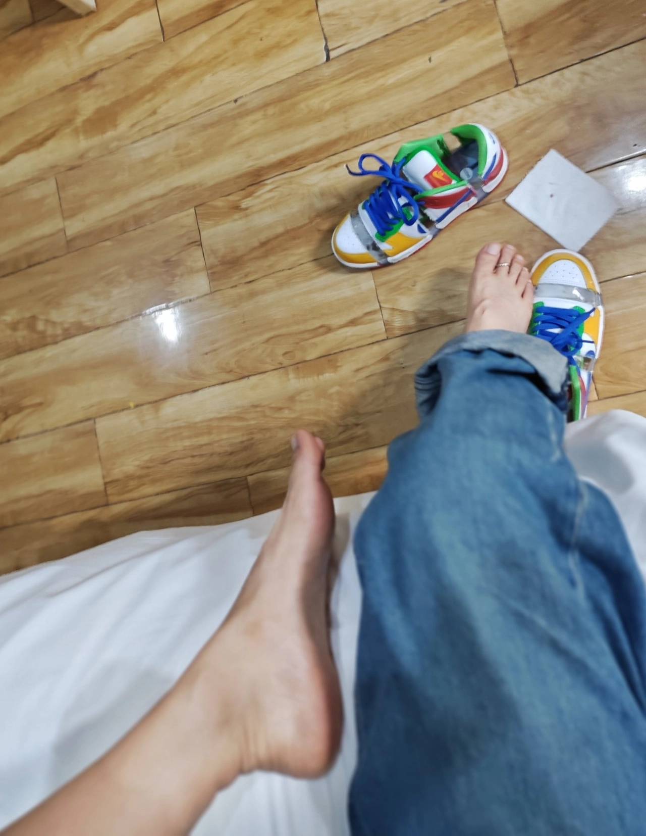 custom review-Ebay x Nike Dunk 'Песочный цвет Bodecker' Низкие кроссовки для скейтбординга унисекс Белый Желтый Синий