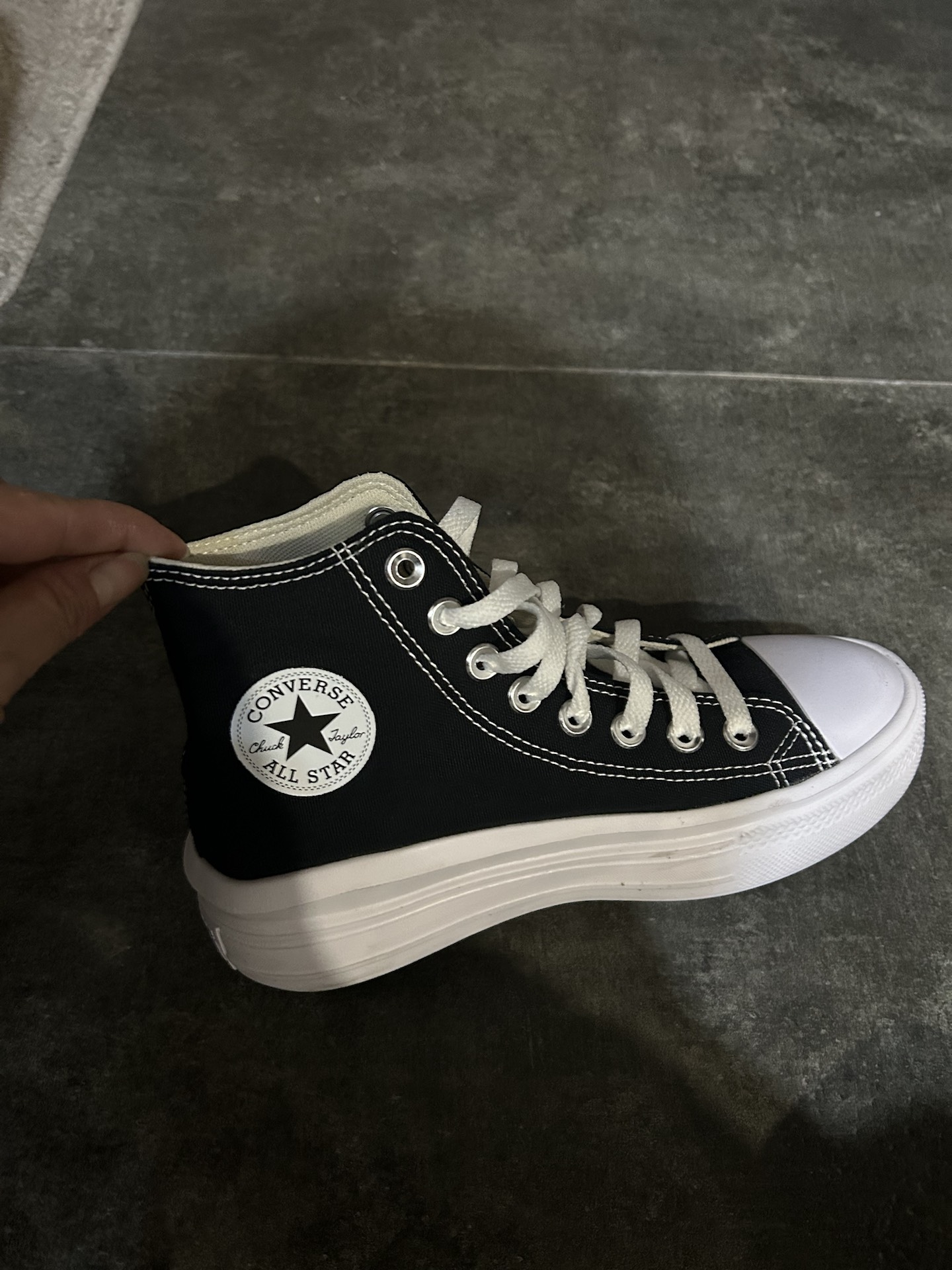 custom review-Конверс All Star Move Аbrasion Resistant Высокие Кеды Женские Черный Белый