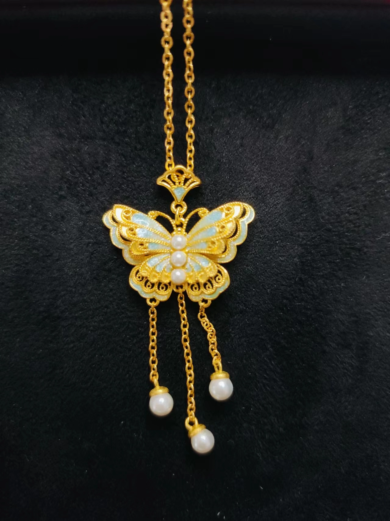 这条黄金蝴蝶项链绝了!