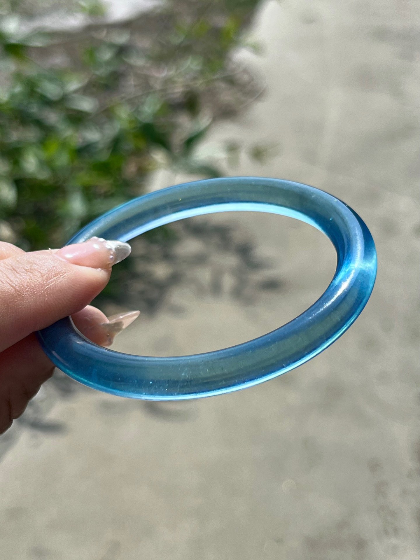 海蓝宝圆条手镯