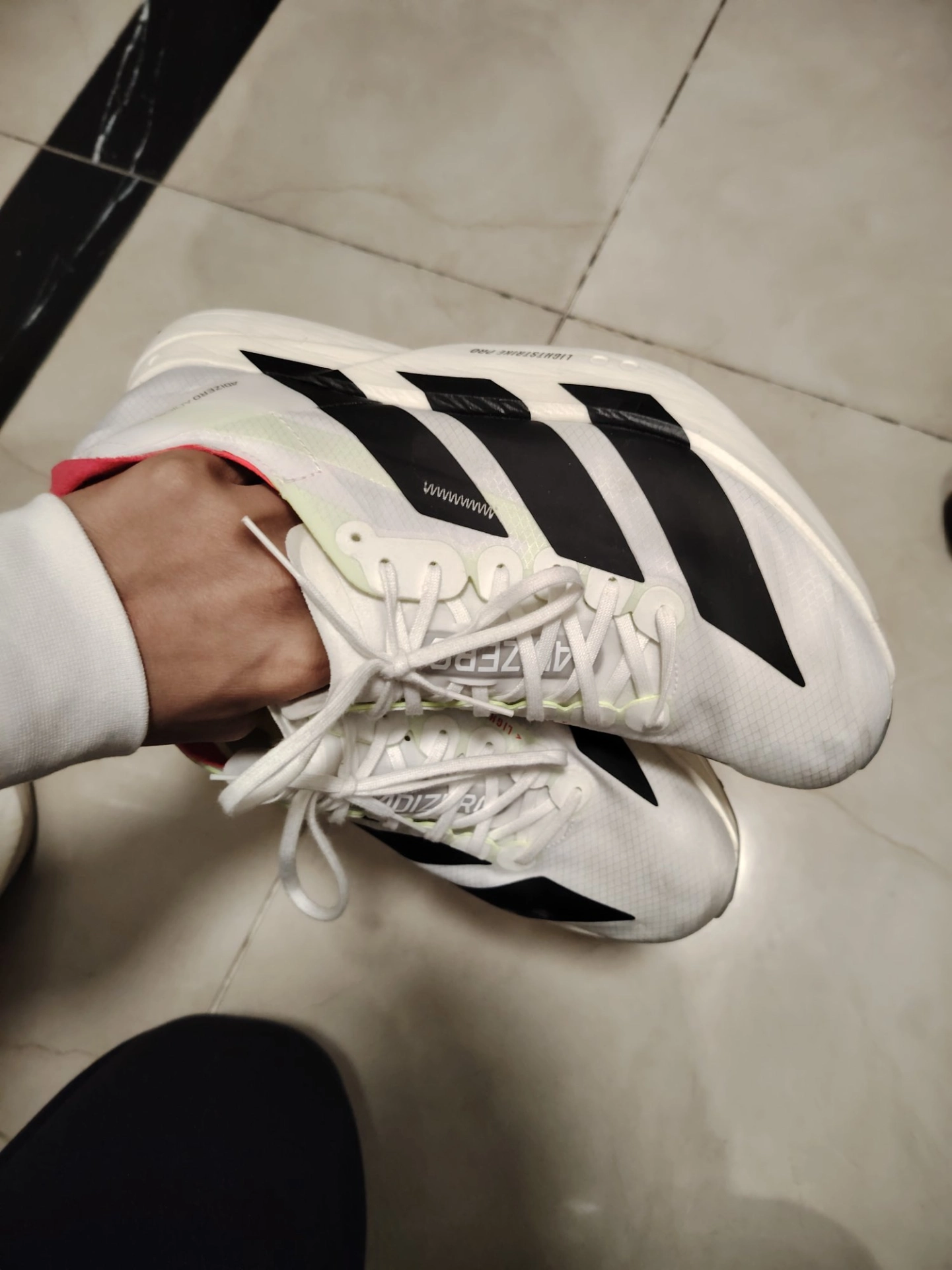 custom review-Adidas Adizero Adios Pro 4 Амортизация Износостойкий Низкий Топ Беговые кроссовки Мужские Белые
