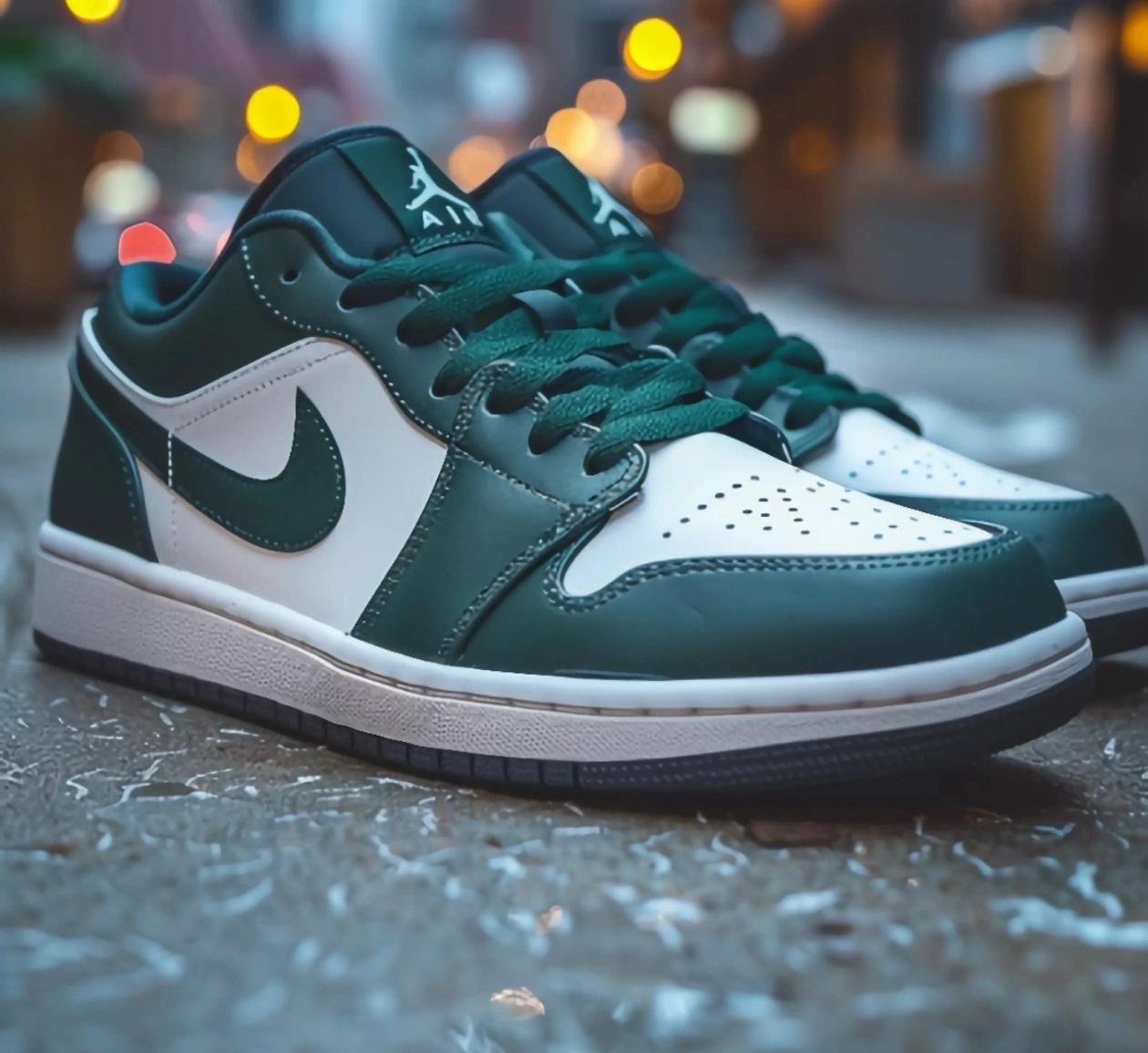 custom review-Jordan Air Jordan 1 Low Топ Винтажные Баскетбольные Кроссовки Мужские Зеленый Белый