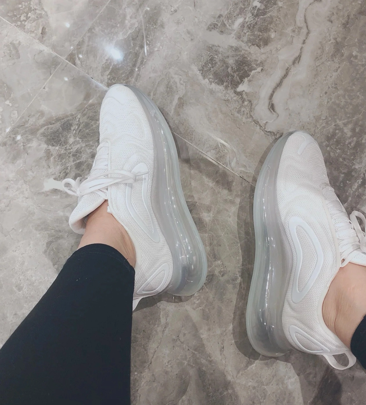 custom review-Nike Air Max 720 Сетчатая ткань Низкий топ Повседневная обувь Женская Чисто белый