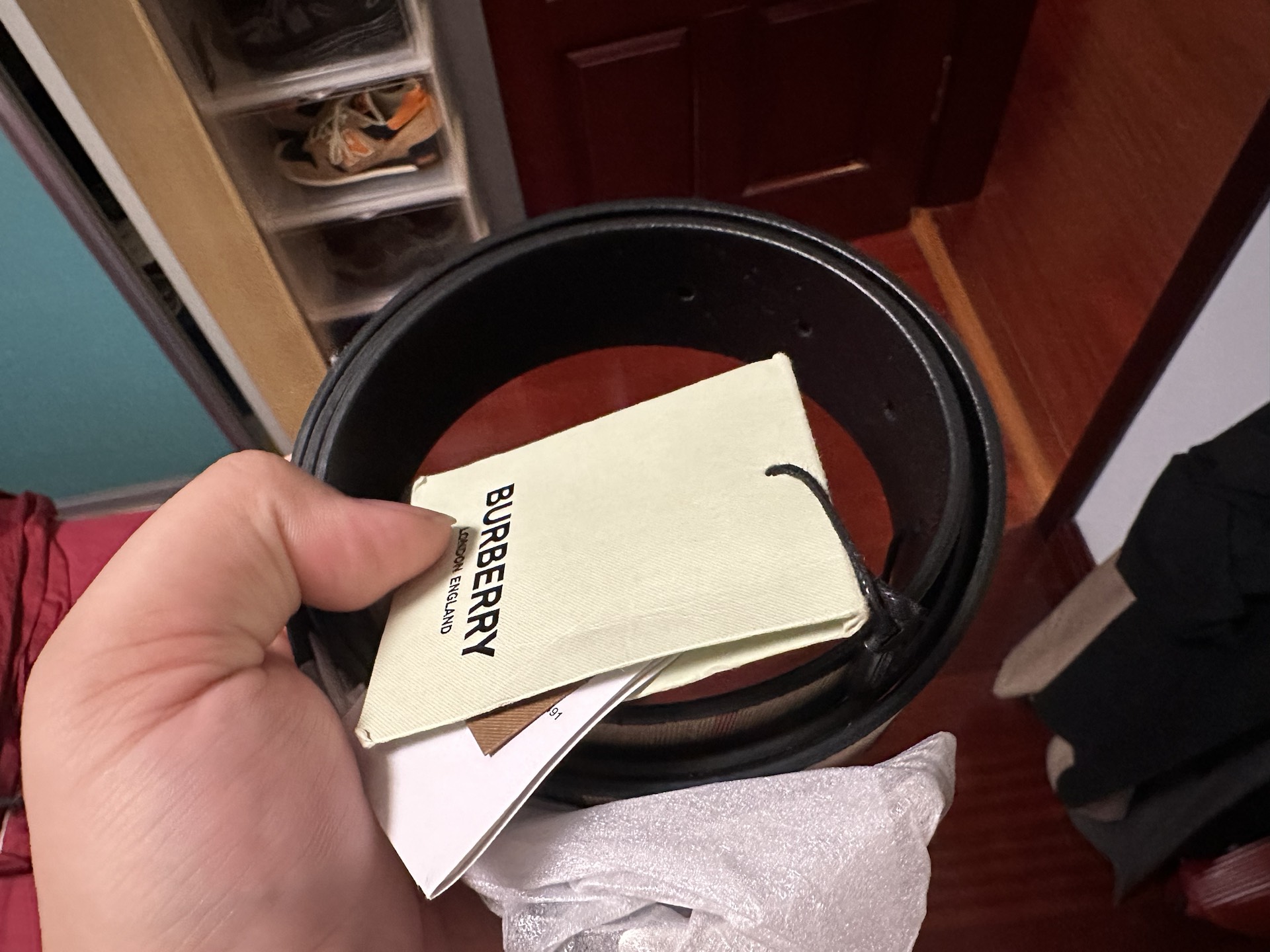 custom review-Burberry Кожаные ремни Мужские Многоцветные Ширина 3,5 см