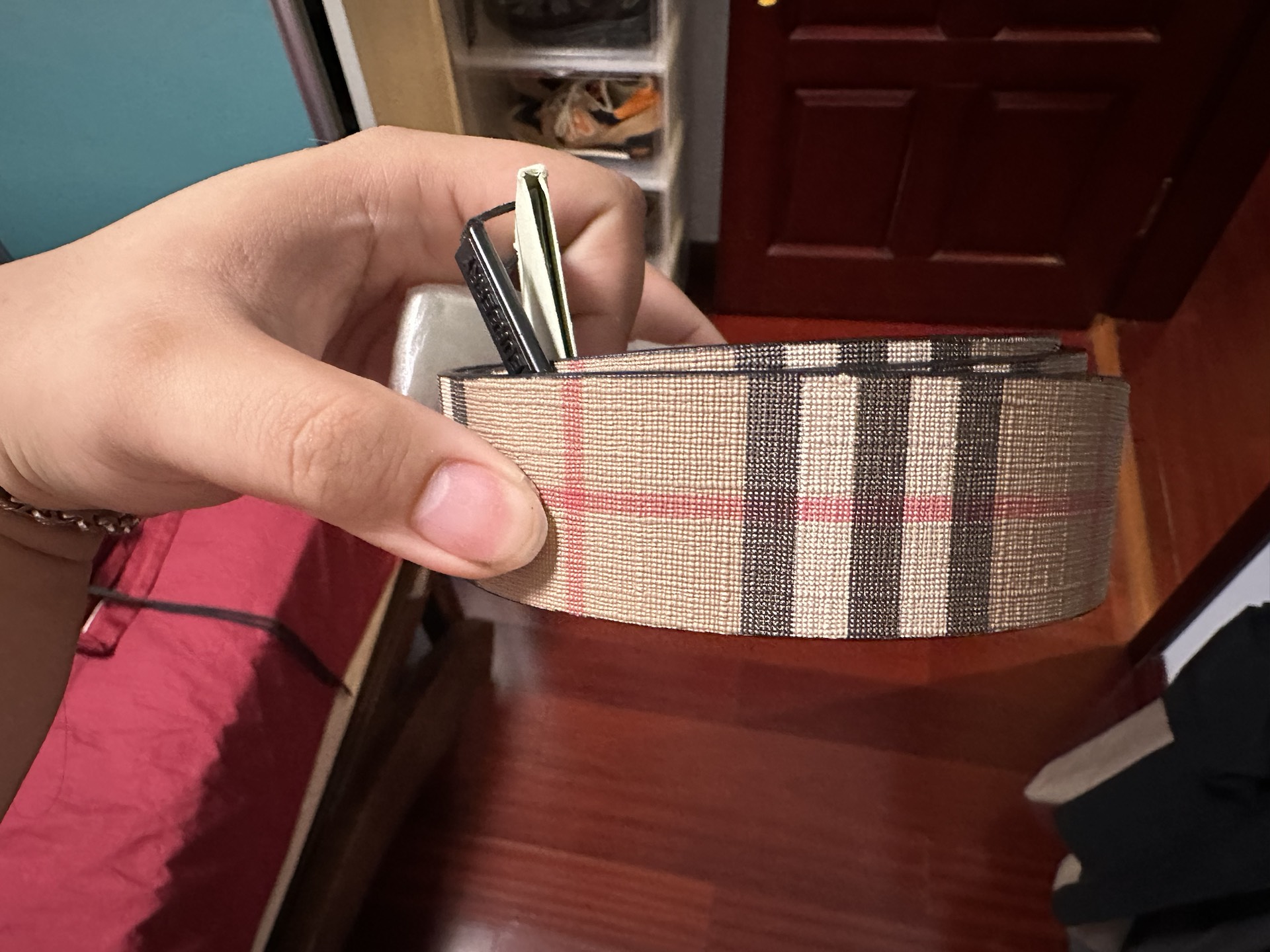 custom review-Burberry Кожаные ремни Мужские Многоцветные Ширина 3,5 см