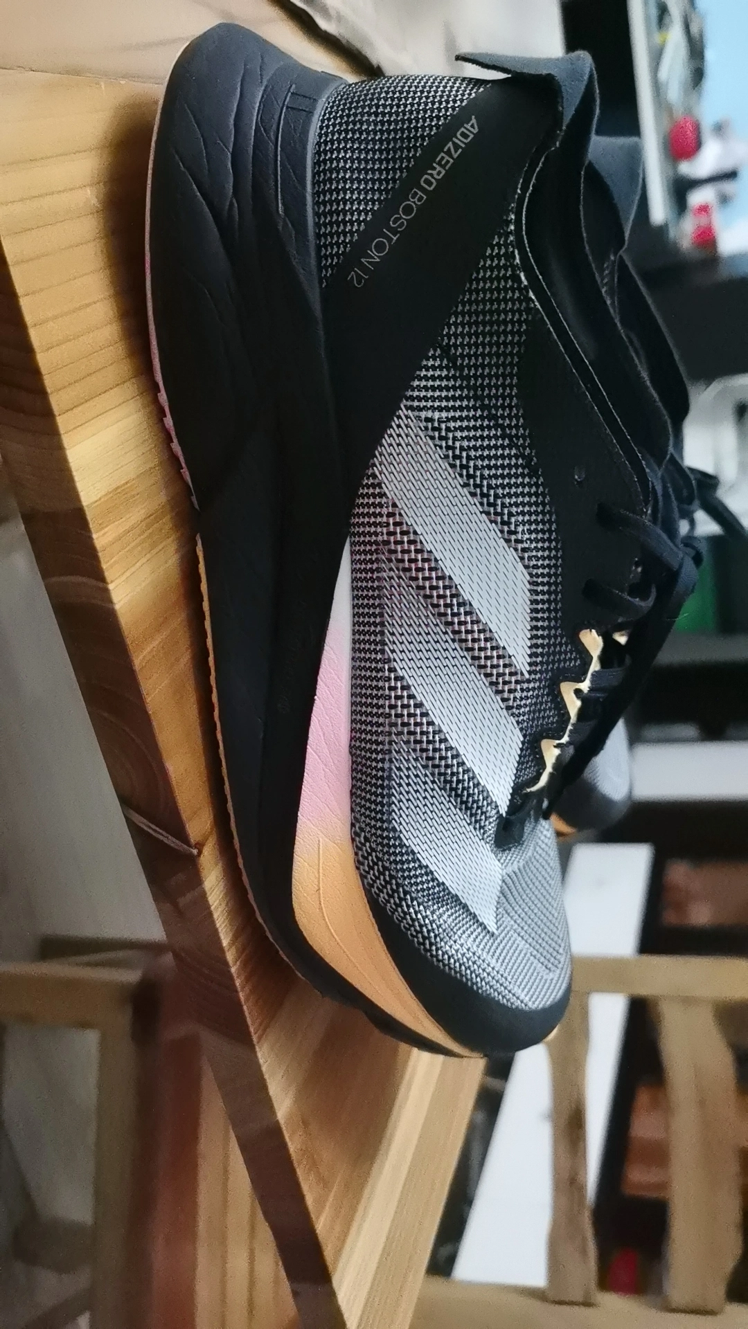 custom review-Adidas Adizero Boston 12 Беговые кроссовки Низкий топ Черный Серый Цвет Мужской