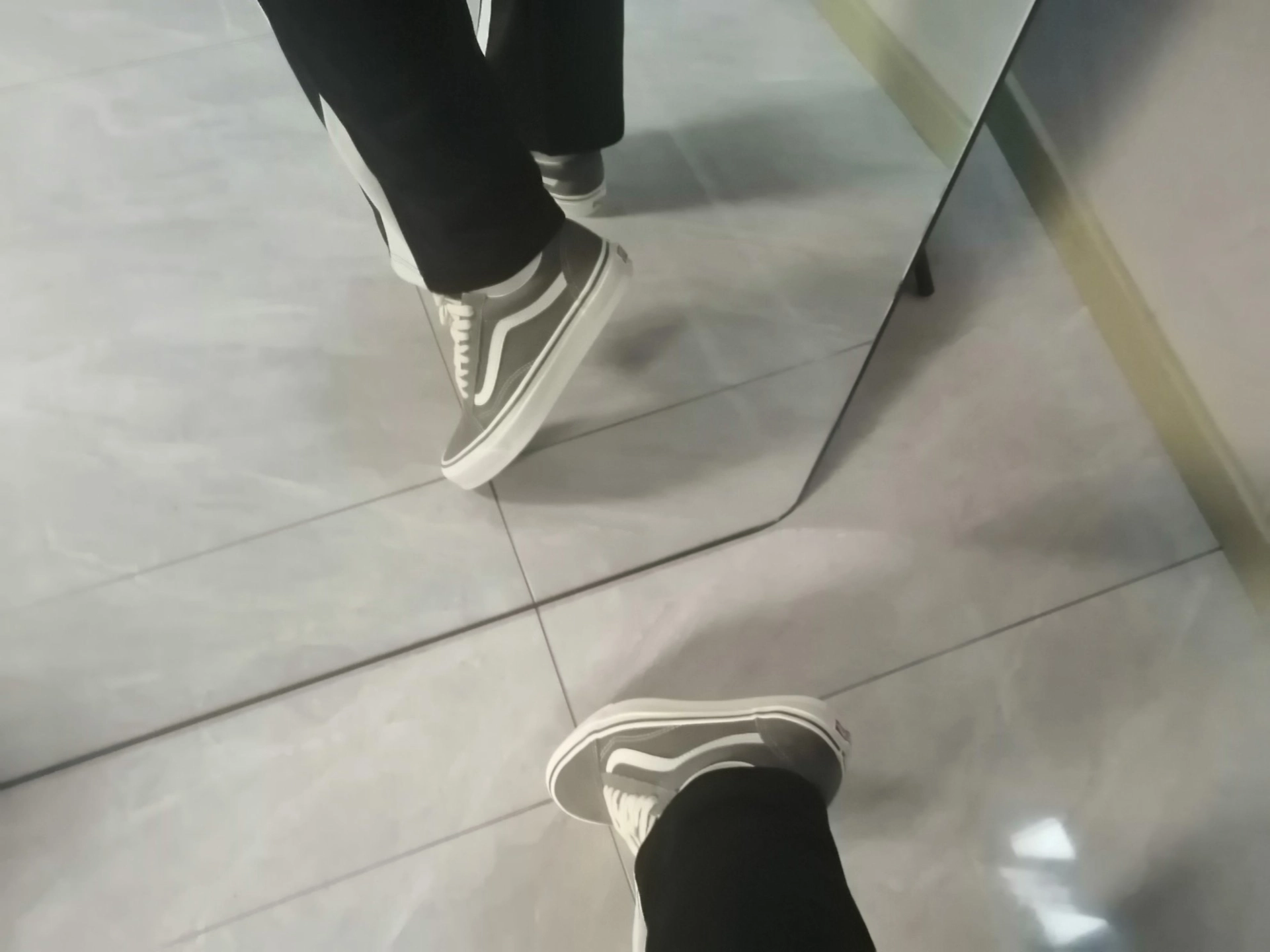 custom review-Vans Old Skool Амортизация Низкие Кроссовки для Скейтбординга Унисекс Серый Белый