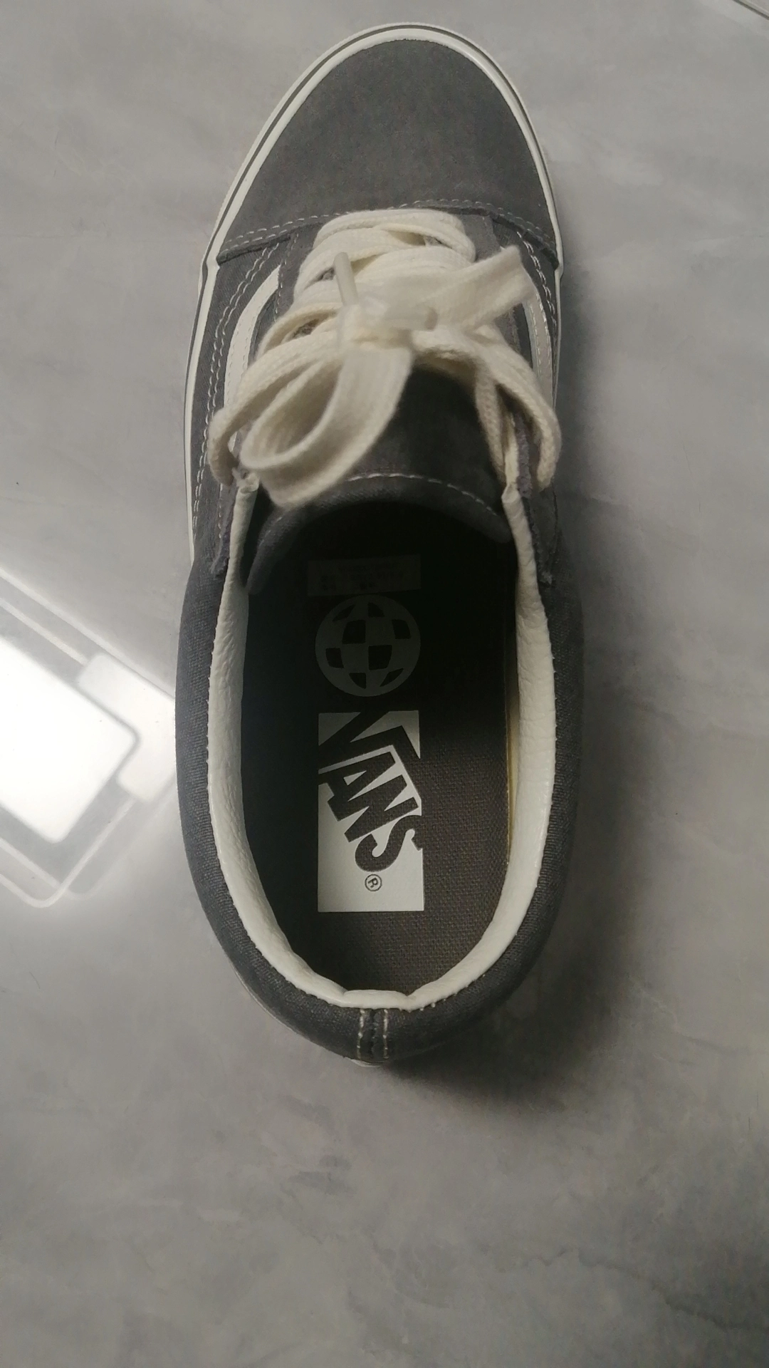 custom review-Vans Old Skool Амортизация Низкие Кроссовки для Скейтбординга Унисекс Серый Белый