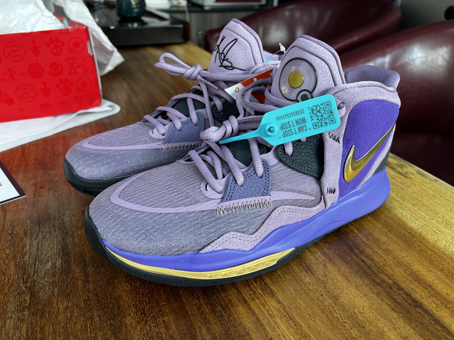 custom review-Nike Kyrie 8 Infinity EP 'Вселенная' Kyrie 8 Universe MID Баскетбольные кроссовки Unisex Фиолетовый Азиатская версия