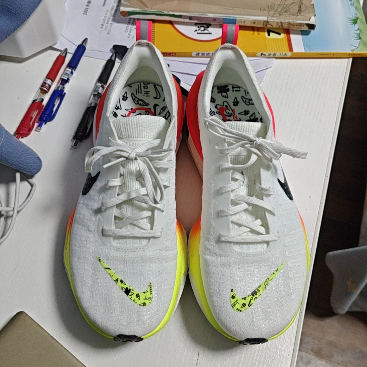 custom review-Nike Invincible 3 Амортизация Устойчивый к истиранию Дышащий Низкий Топ Повседневные Тренировочные Беговые кроссовки Мужские Белый Красный