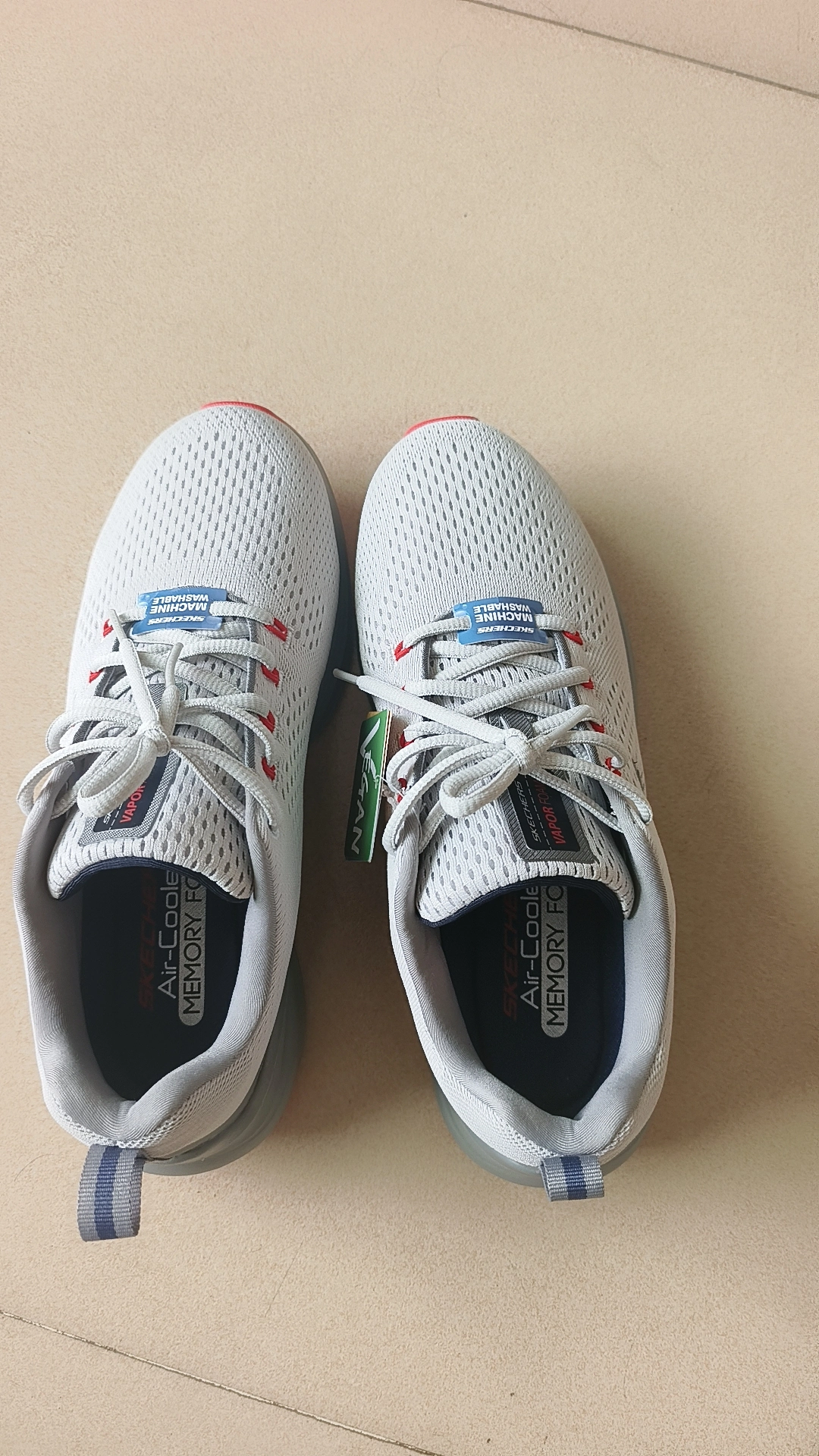 custom review-Skechers Vapor Foam Cloud Trail Ткань Низкий Верх Повседневная Обувь Мужская Серый Оранжевый