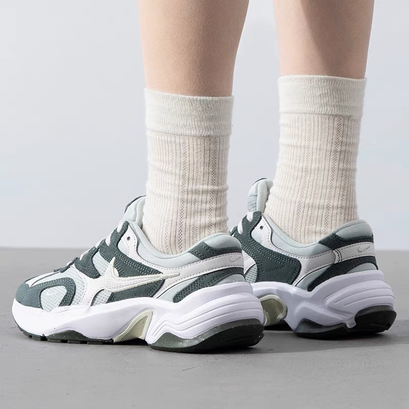 custom review-Nike AL8 Дышащие Низкие Беговые Кроссовки Женские Белые Зеленые