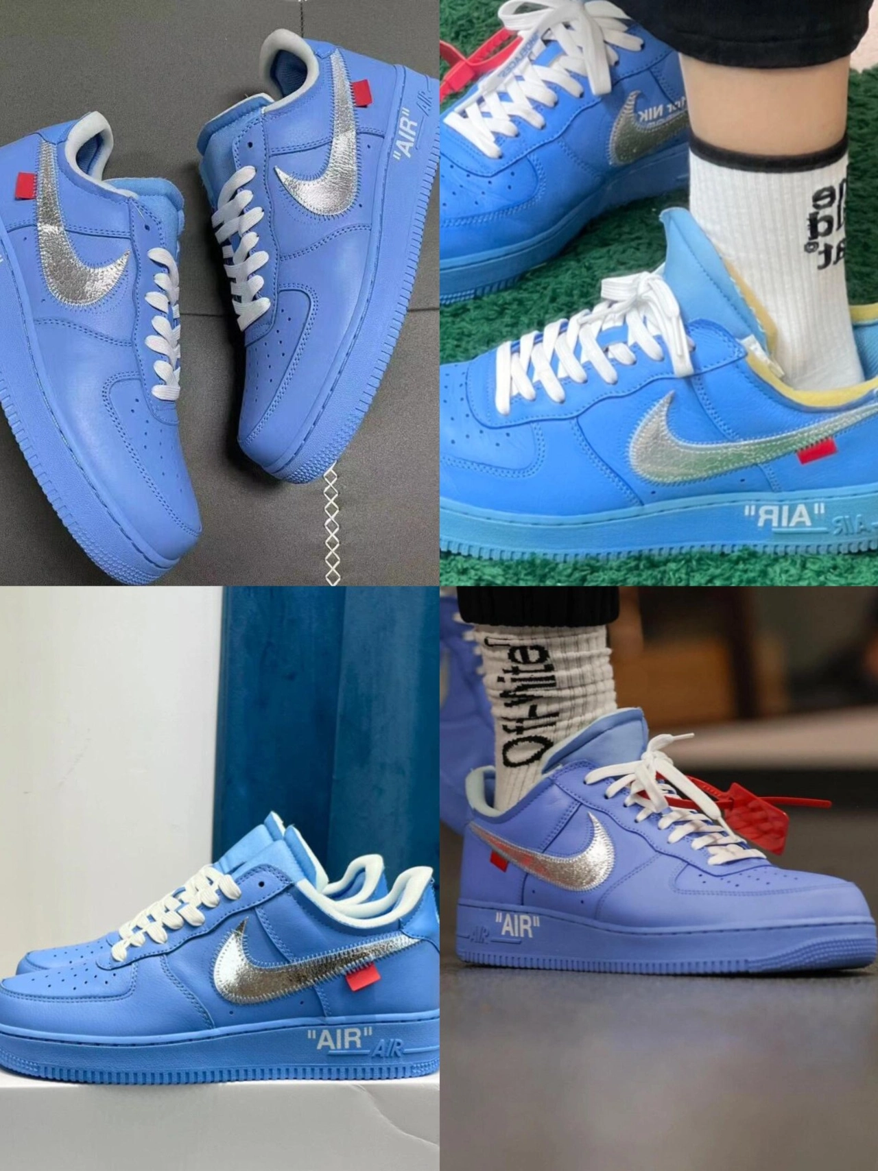 nike空军一号ow 蓝色 男女同款