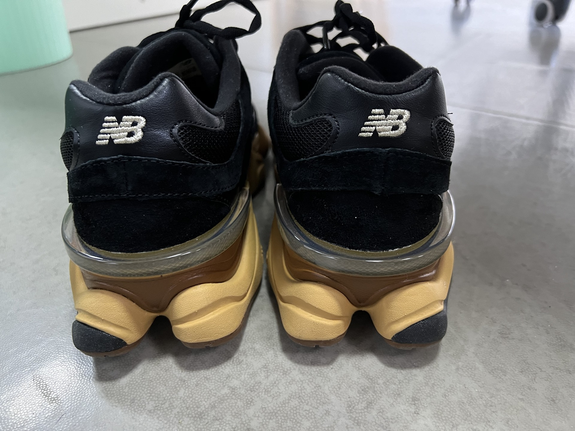 custom review-New Balance NB 9060 Амортизация Износостойкий Низкий Топ Casual Унисекс Черный Желтый