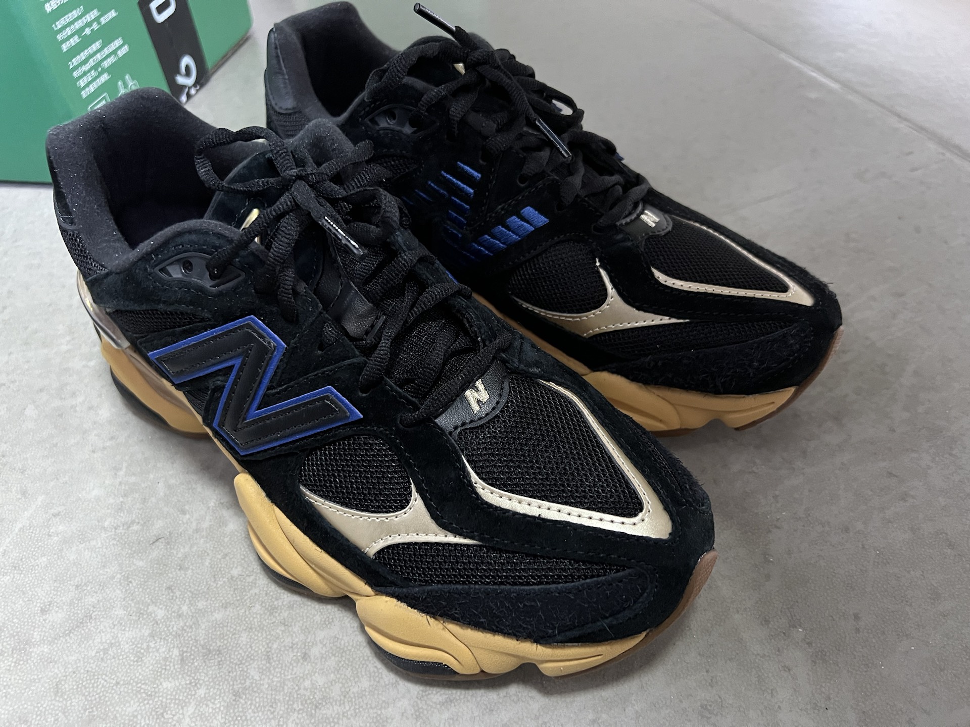 custom review-New Balance NB 9060 Амортизация Износостойкий Низкий Топ Casual Унисекс Черный Желтый