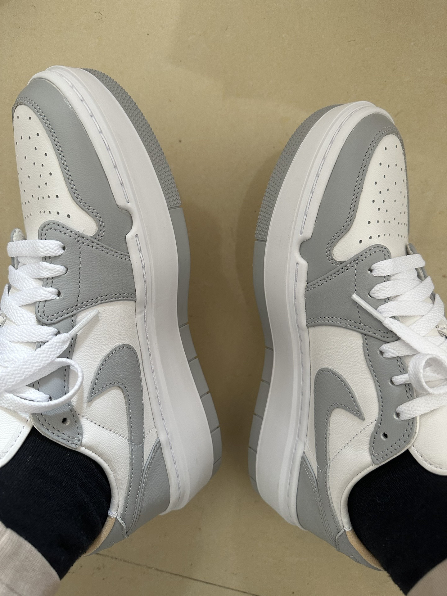 custom review-Jordan Air Jordan 1 ELEVATE Low SE 'Волк GREY' Low Топ Винтажные баскетбольные кроссовки Женские Серый белый