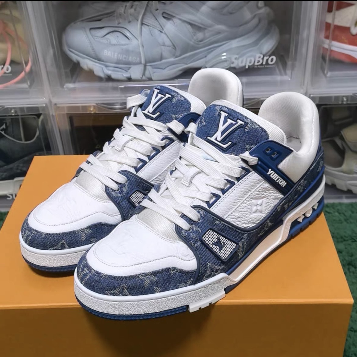 lv trainer 牛仔白蓝 8码42码
