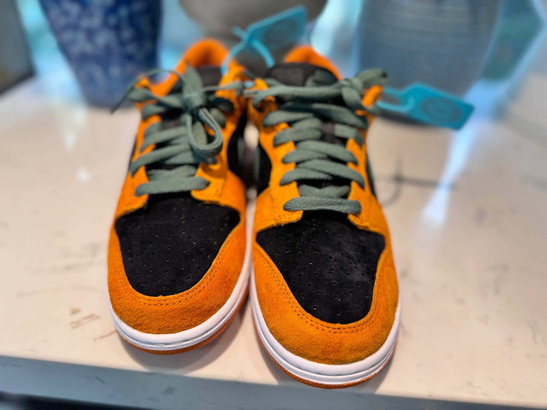 custom review-Nike Dunk Термический Противоскользящий и Устойчивый к Износу Покрытие Низкие Кроссовки для Скейтбординга Унисекс Черный и Оранжевый