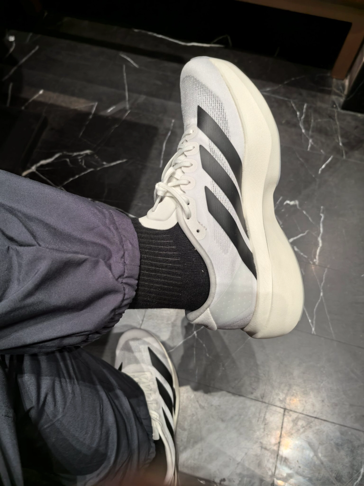 custom review-Adidas Adizero Evo SL Амортизация Износостойкие Низкие Кроссовки для Бега Мужские Белый Черный