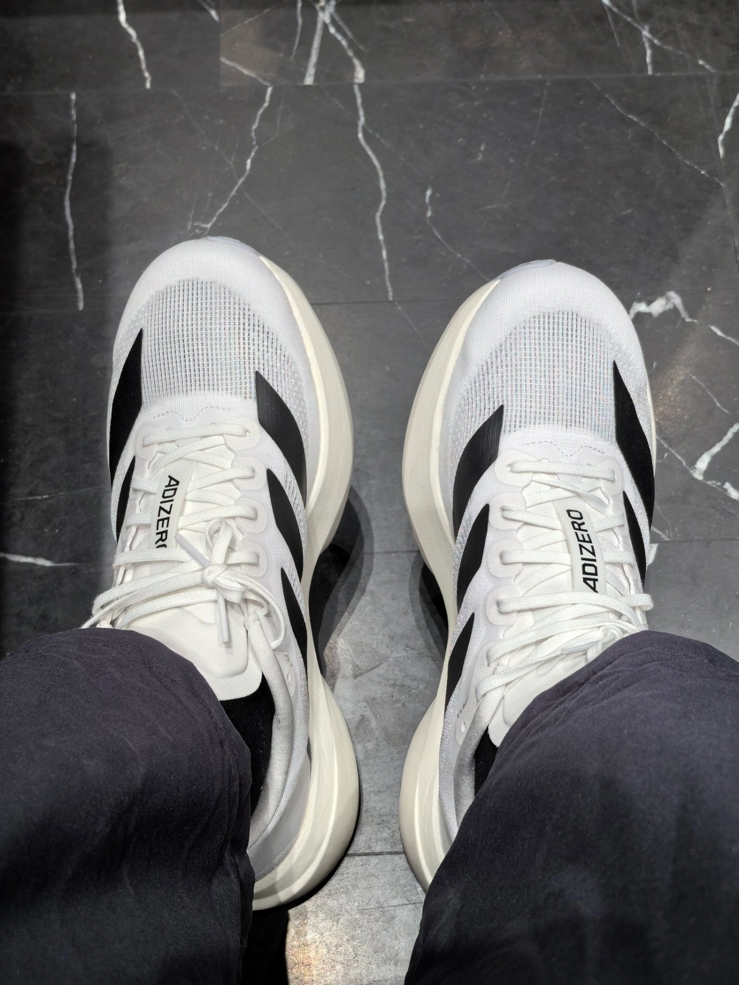 custom review-Adidas Adizero Evo SL Амортизация Износостойкие Низкие Кроссовки для Бега Мужские Белый Черный