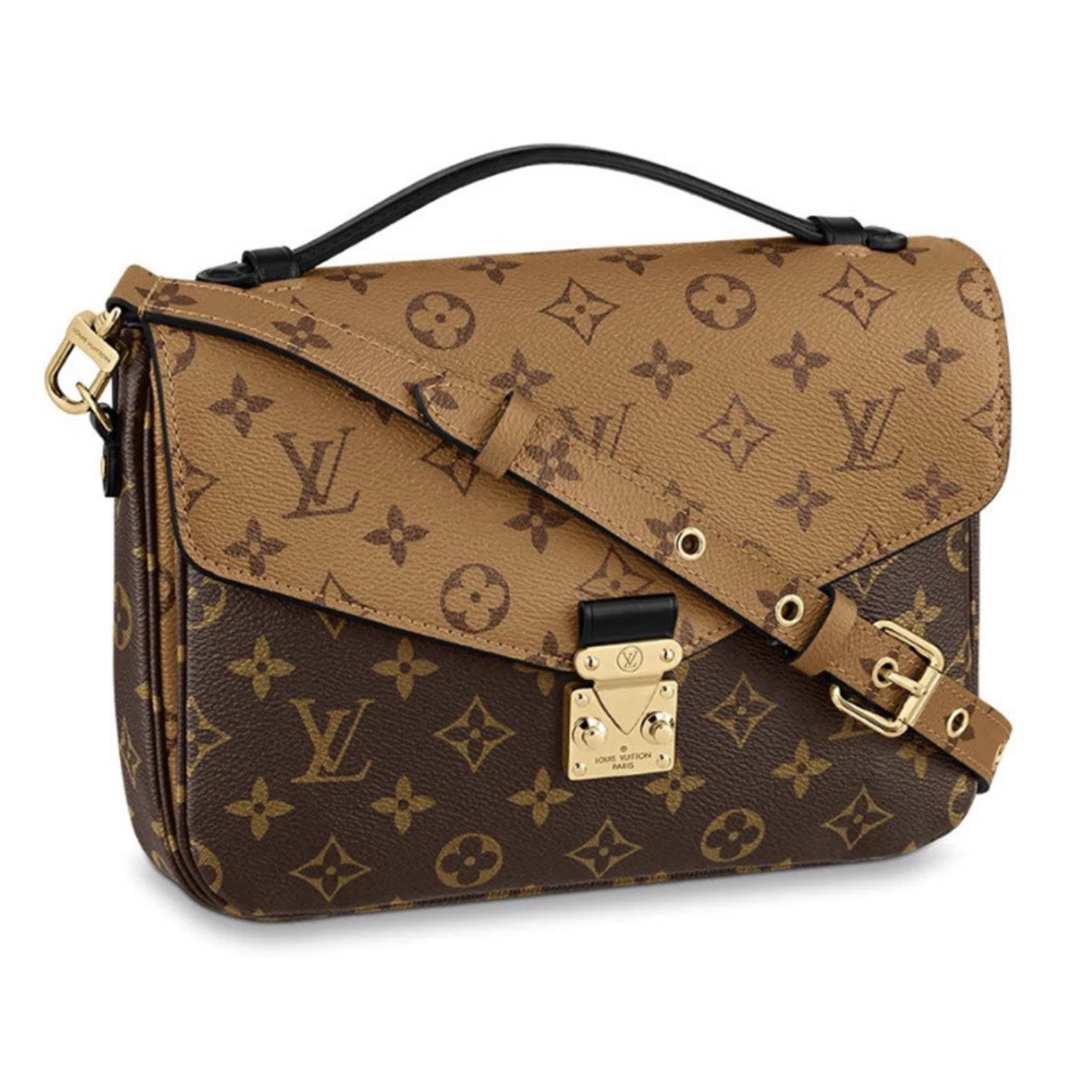 louis vuitton/路易威登 lv女士po chette老花拼色单肩手提