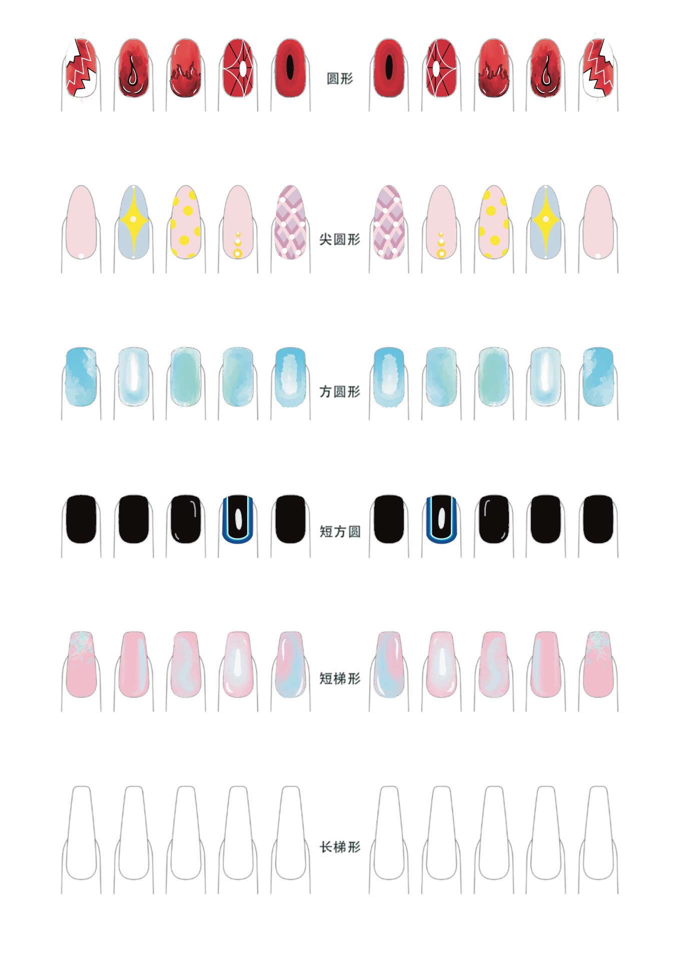 闲来无事画了张美甲图