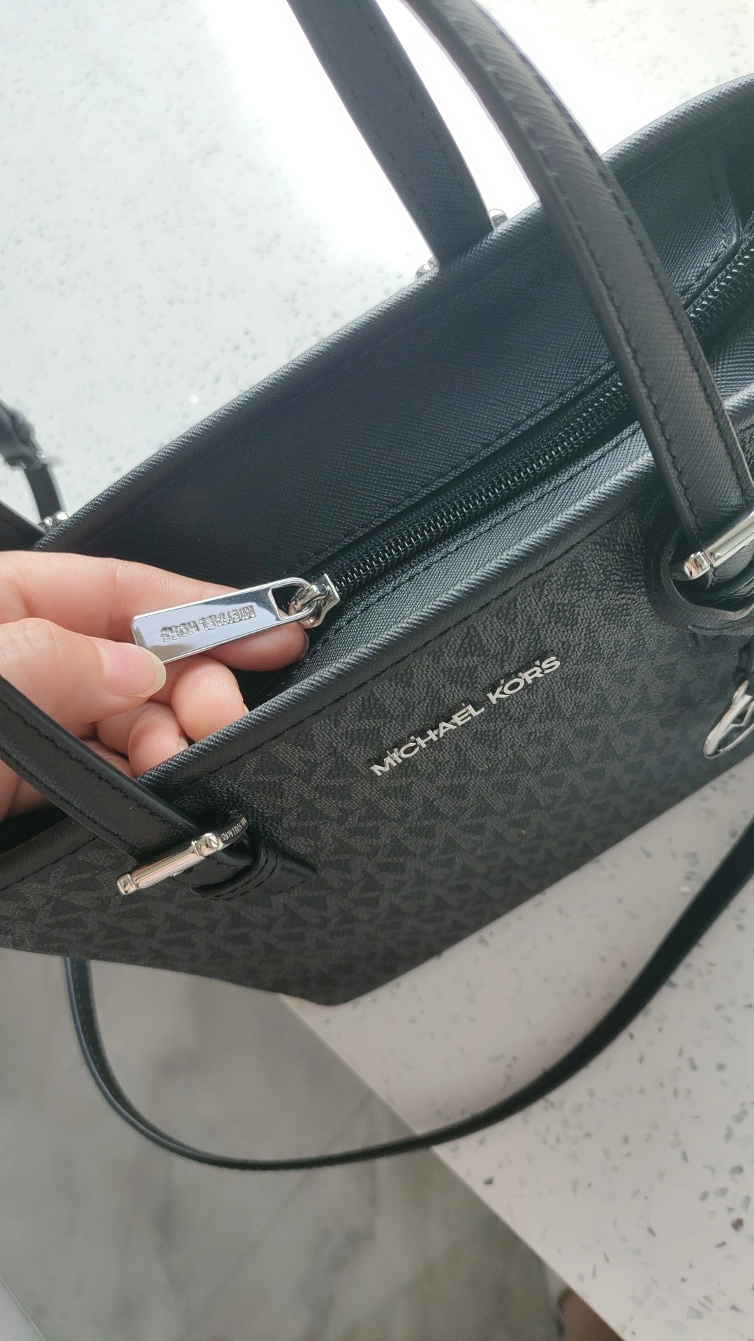 custom review-MICHAEL KORS Jet Set PVC Тоут Сумка Сумка для покупок Сумка Сумка через плечо Сумка через плечо Мини Женская Черная