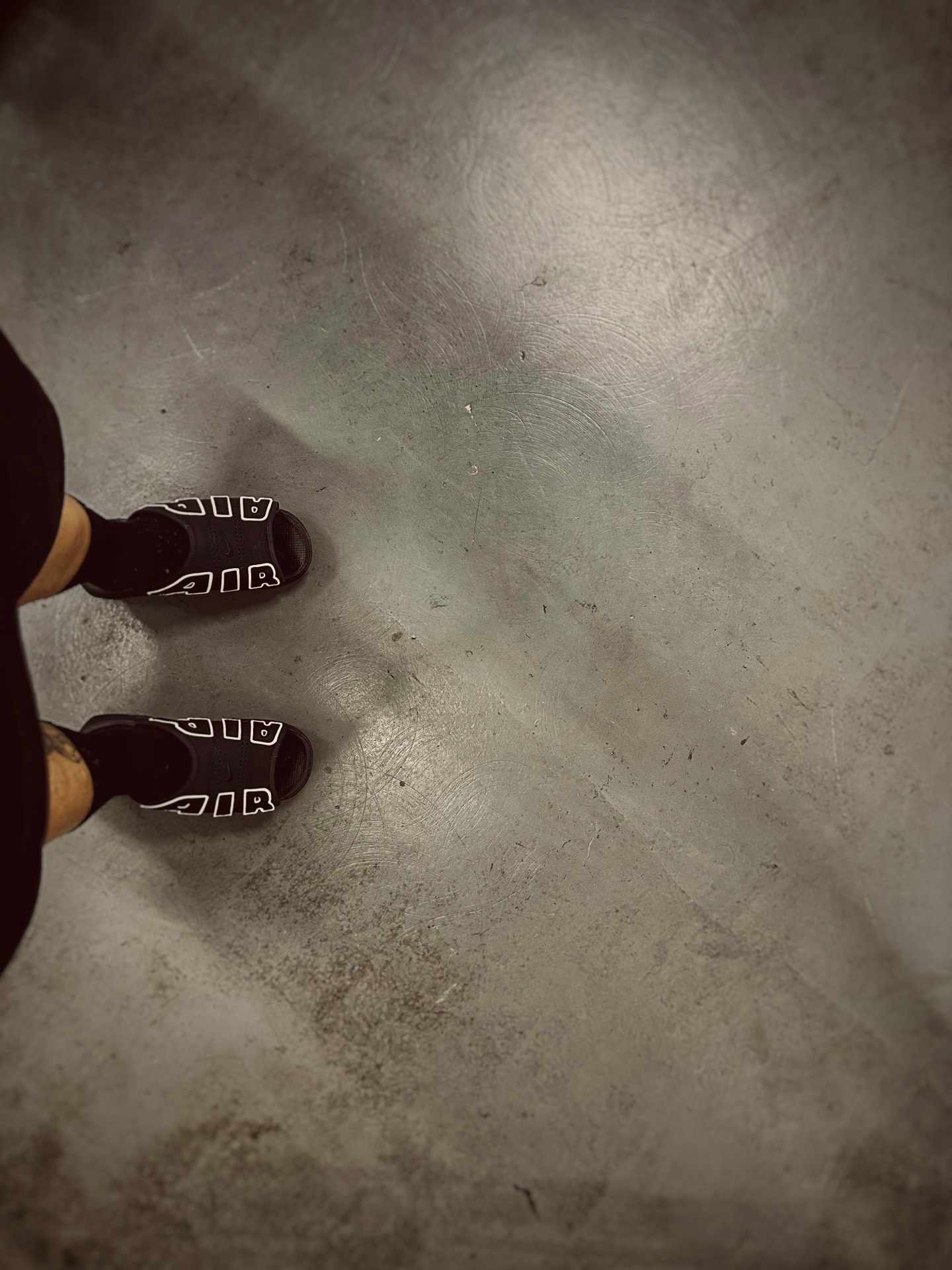 custom review-Nike Air More Uptempo Slip Resistant Abrasion Resistant Слипоны Мужской Черный