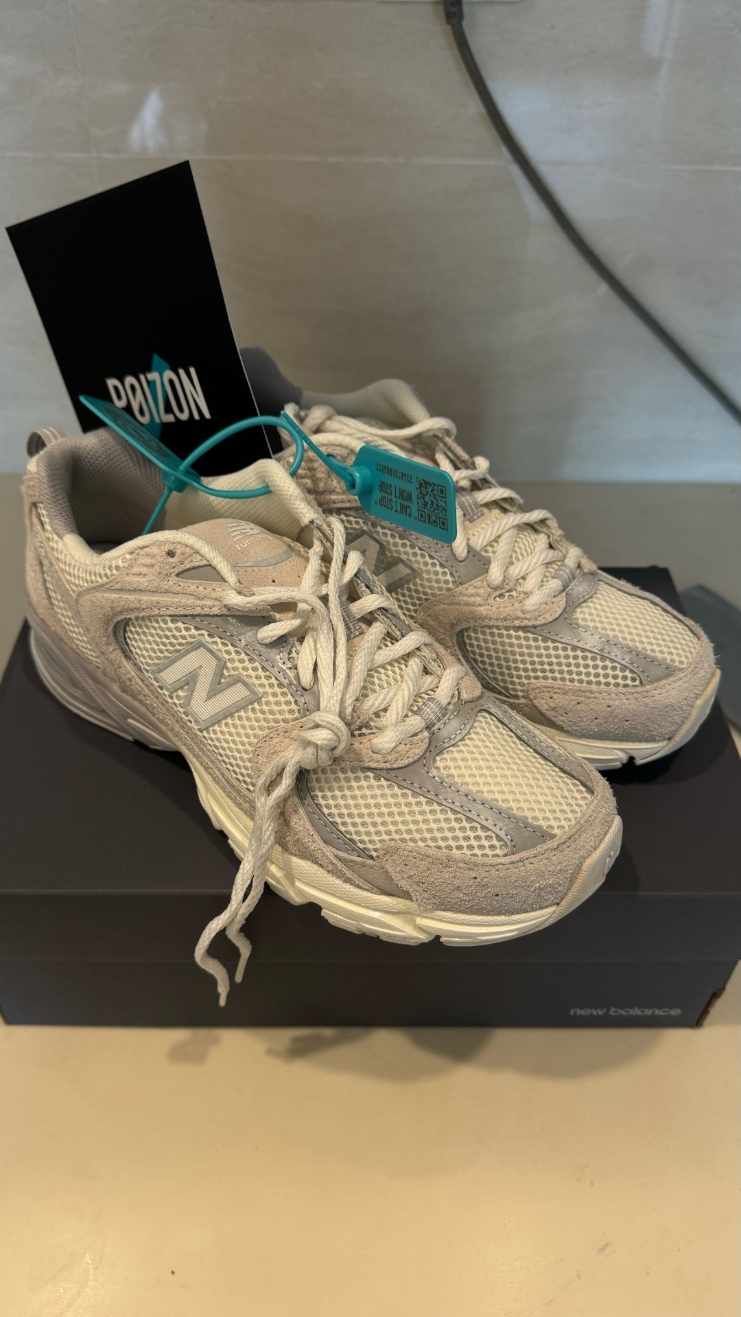 custom review-New Balance NB 530 Устойчивый к истиранию Дышащий Низкий Топ Повседневные Городские Коммутирующие Беговые кроссовки Унисекс Бежево-розовые