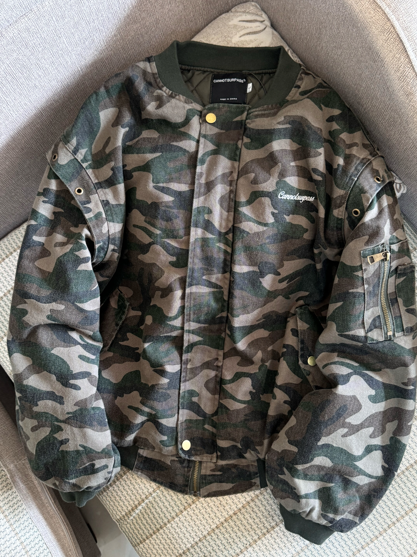 太美式复古迷彩棉服太酷啦