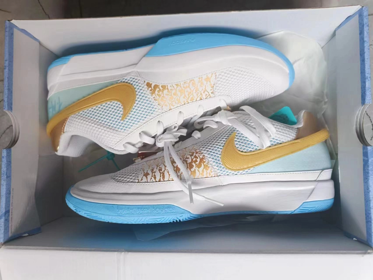 custom review-Nike Ja 1 Ja Morant 1 Low Топ Баскетбольные кроссовки Унисекс Синий Азиатская версия