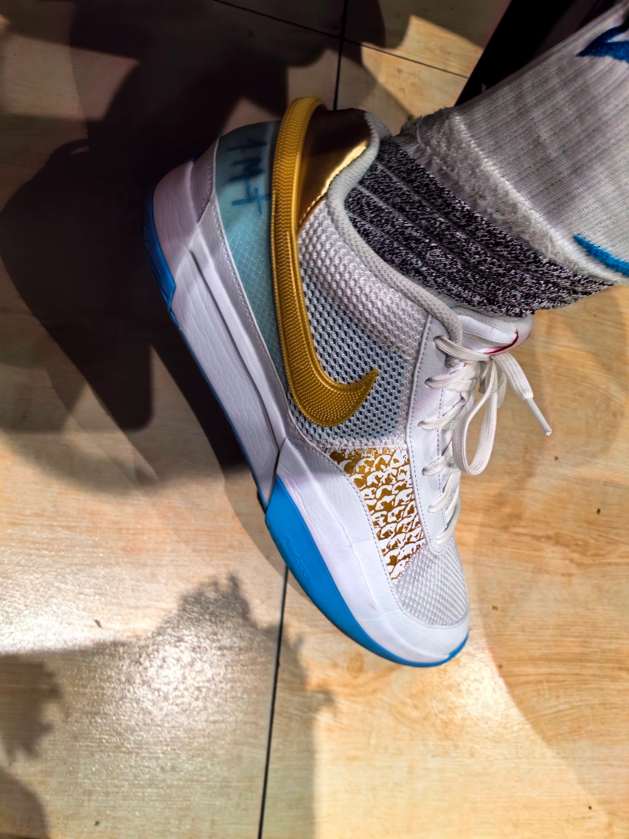 custom review-Nike Ja 1 Ja Morant 1 Low Топ Баскетбольные кроссовки Унисекс Синий Азиатская версия