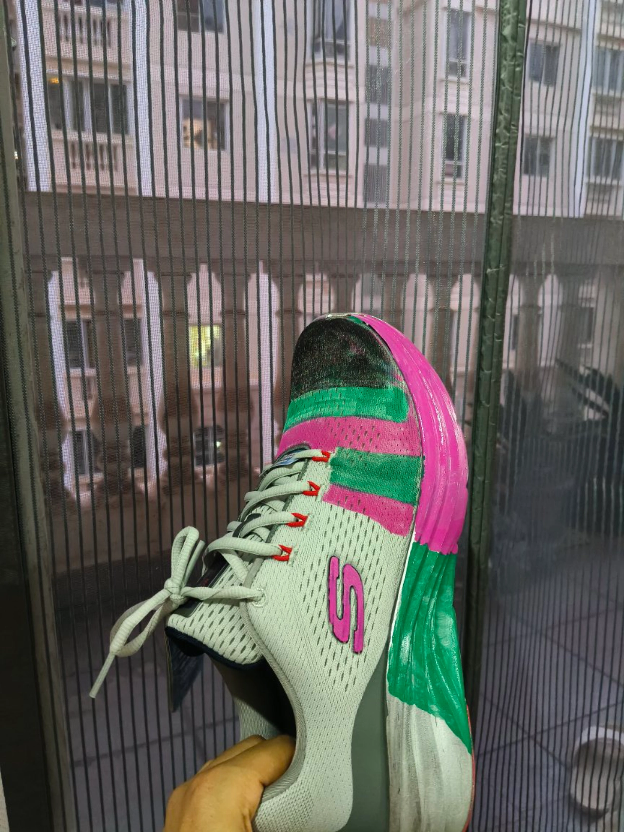 custom review-Skechers Vapor Foam Cloud Trail Ткань Низкий Верх Повседневная Обувь Мужская Серый Оранжевый