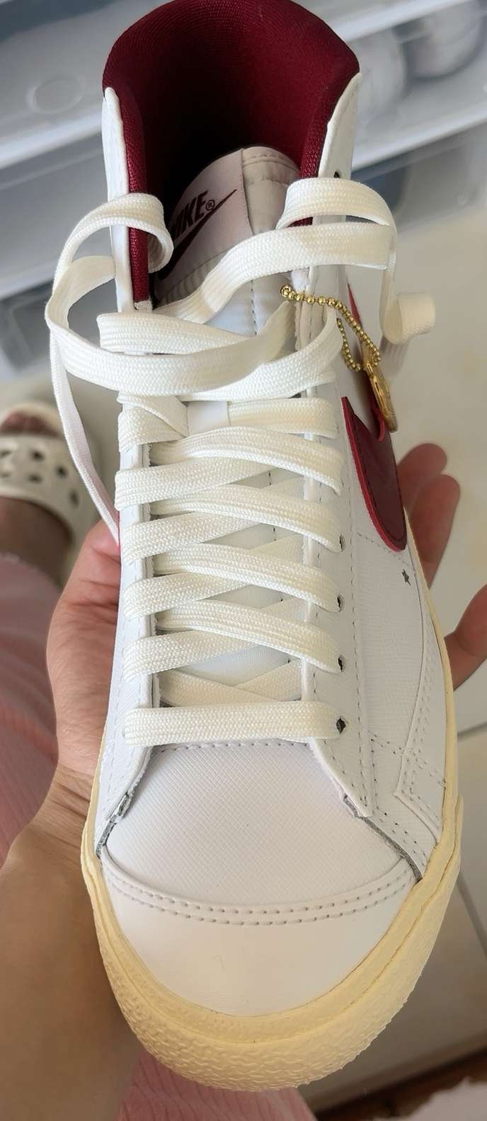 custom review-Nike Blazer Mid Топ Кроссовки для скейтбординга Женские Белые Красные