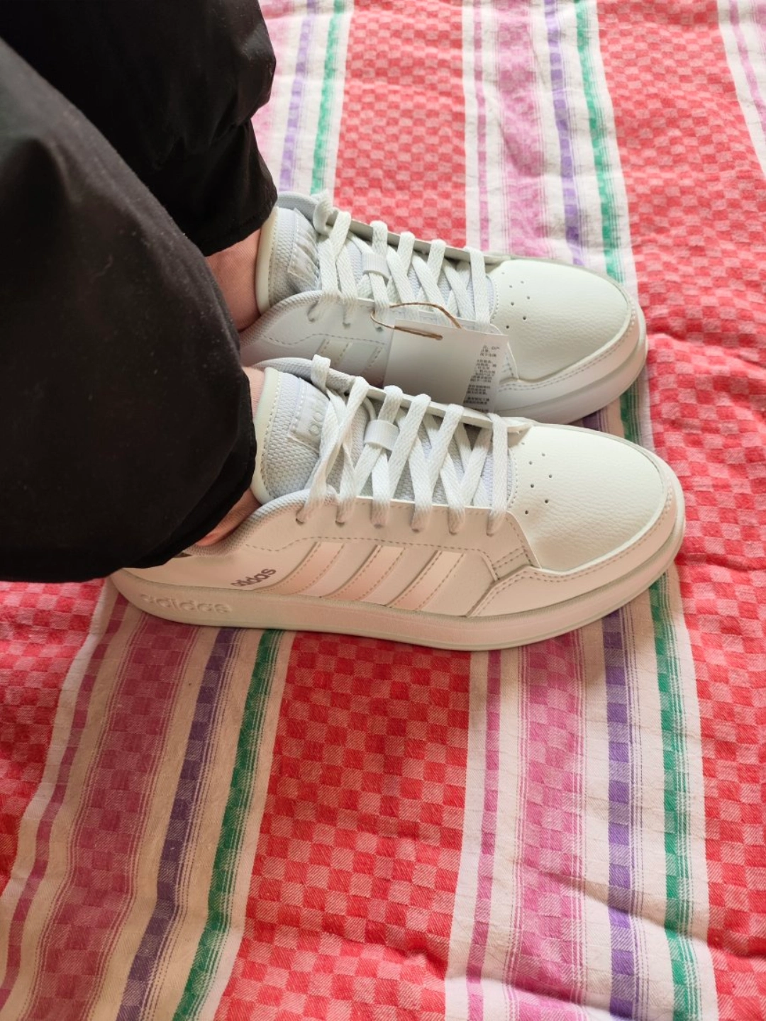 阿迪达斯 白金色 低帮板鞋